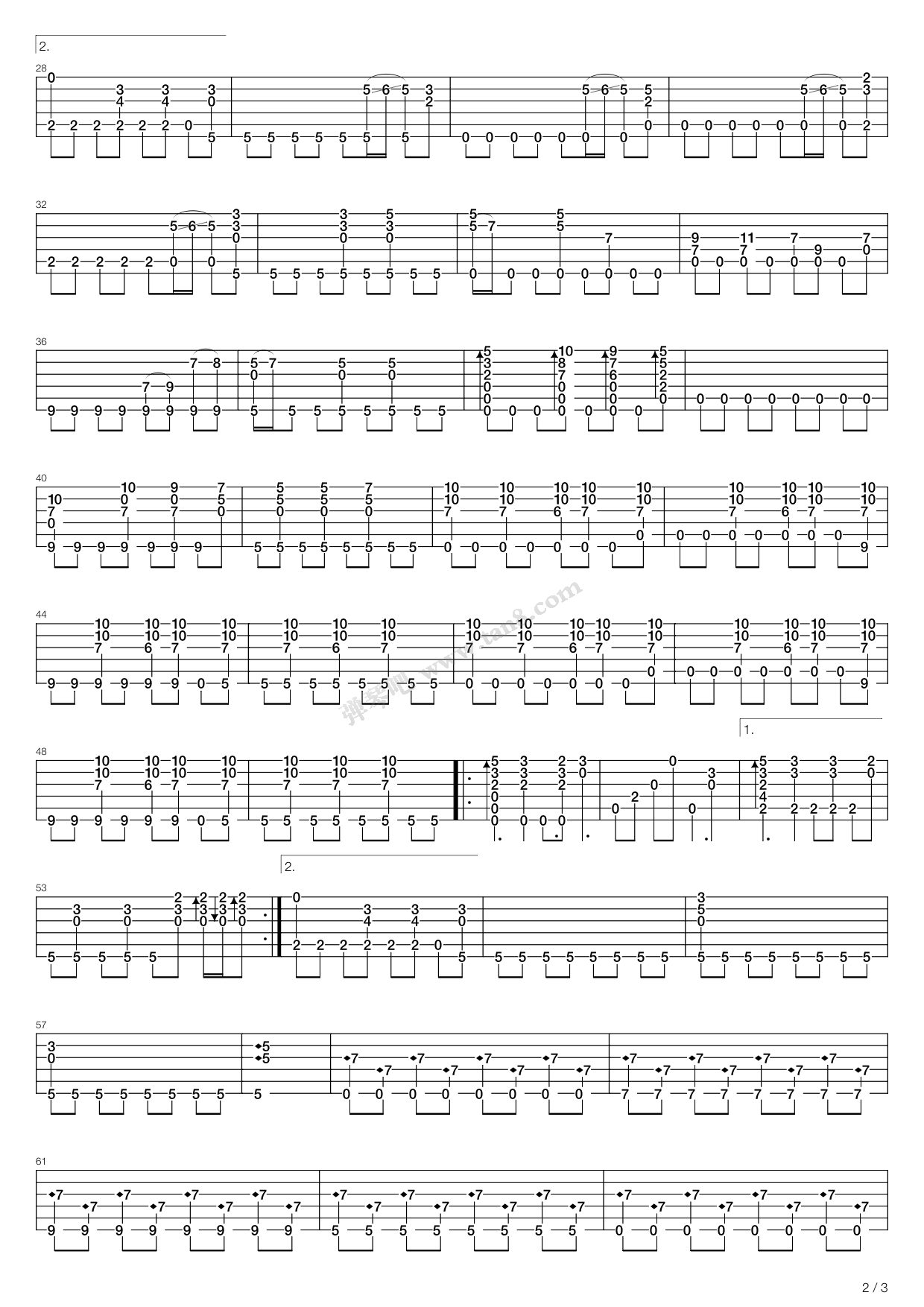 《With Or Without You》吉他谱-C大调音乐网