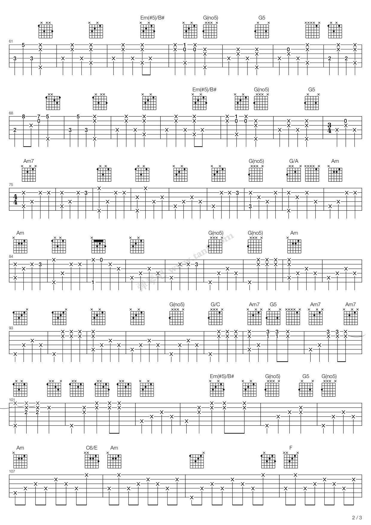 《faded木吉他版》吉他谱-C大调音乐网