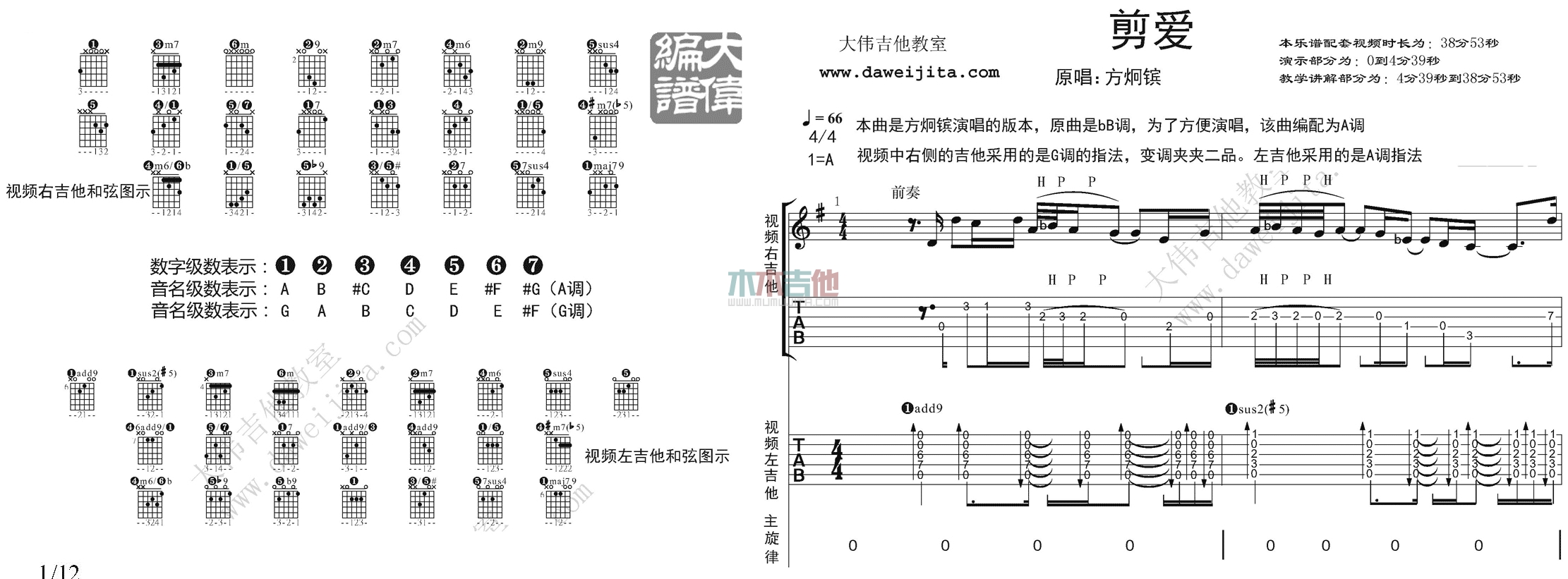 《剪爱》吉他谱-C大调音乐网