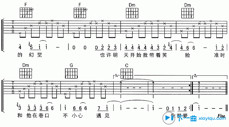 《对面男生的房间吉他谱E调（六线谱）_刘若英》吉他谱-C大调音乐网