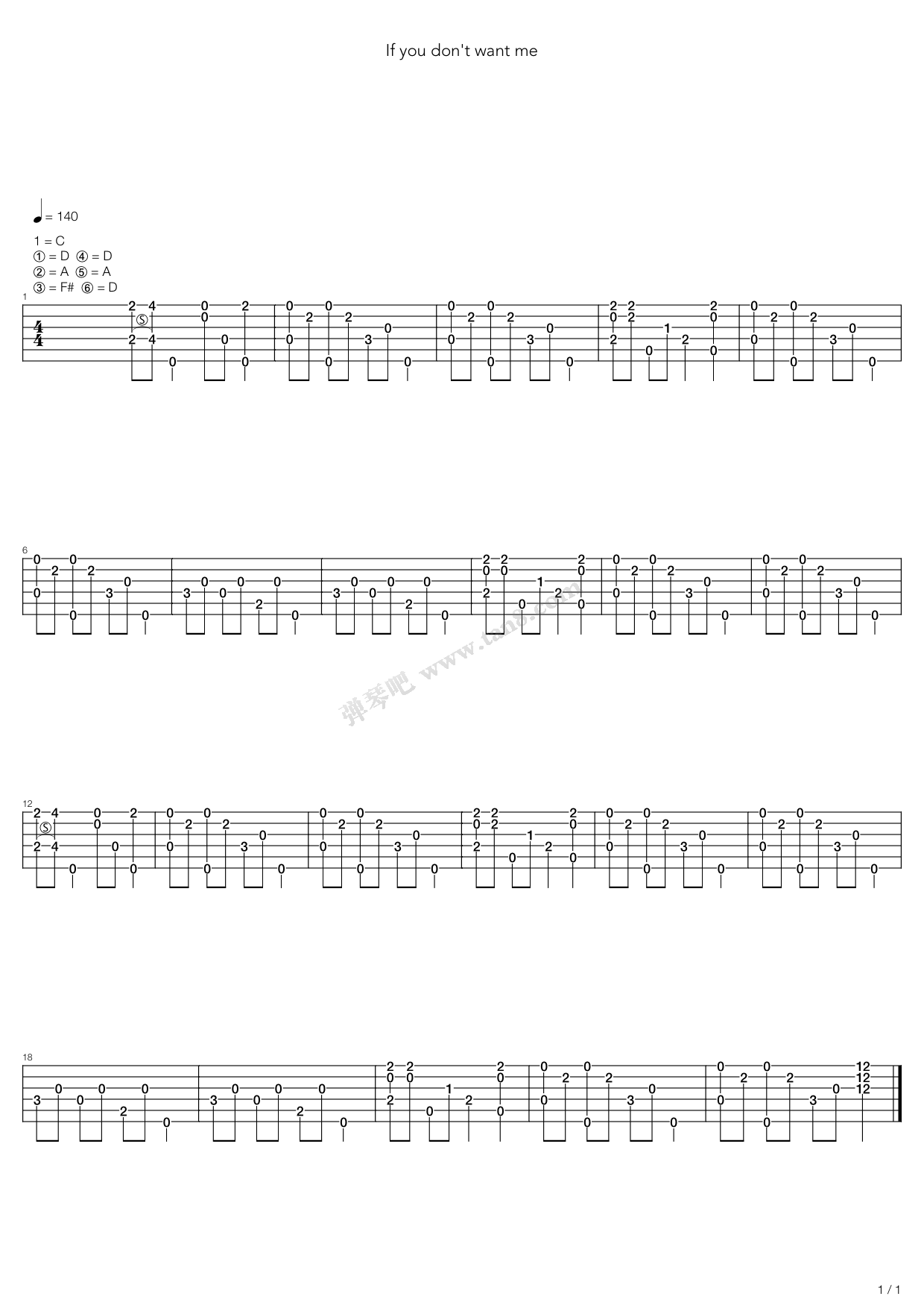 《If You Dont Want Me》吉他谱-C大调音乐网