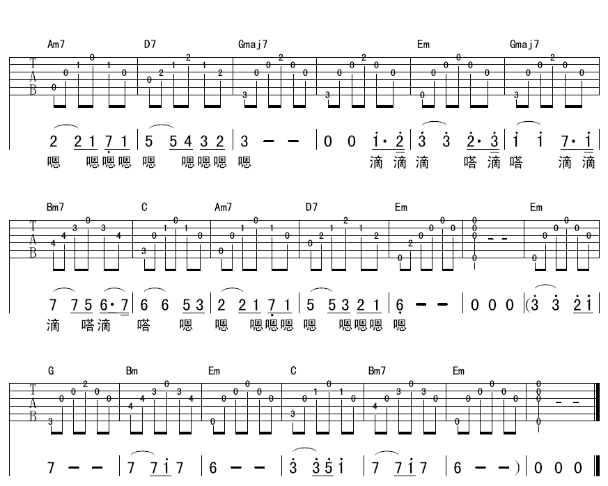 钟立风 节日盛装吉他谱-C大调音乐网