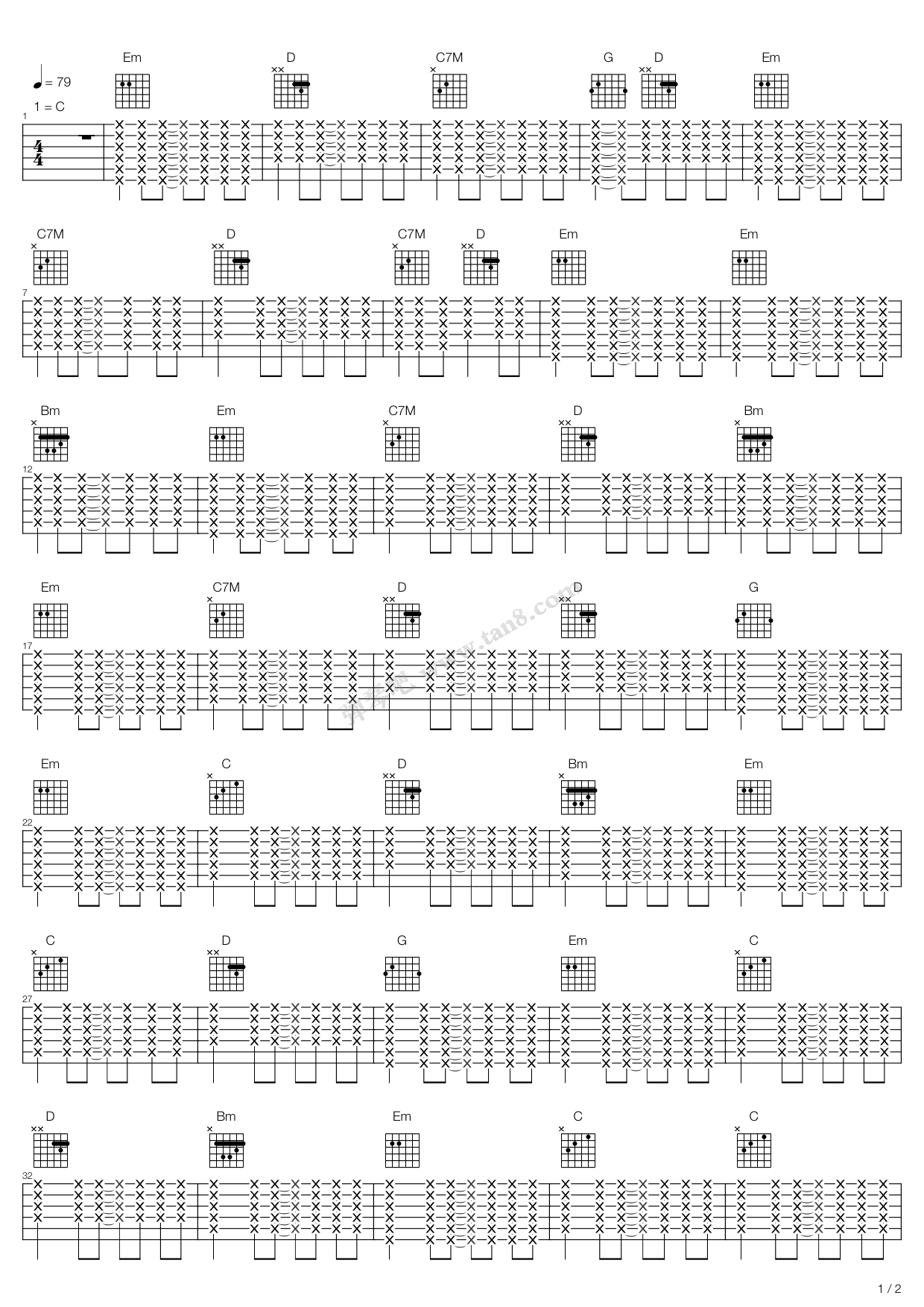 《彷徨》吉他谱-C大调音乐网