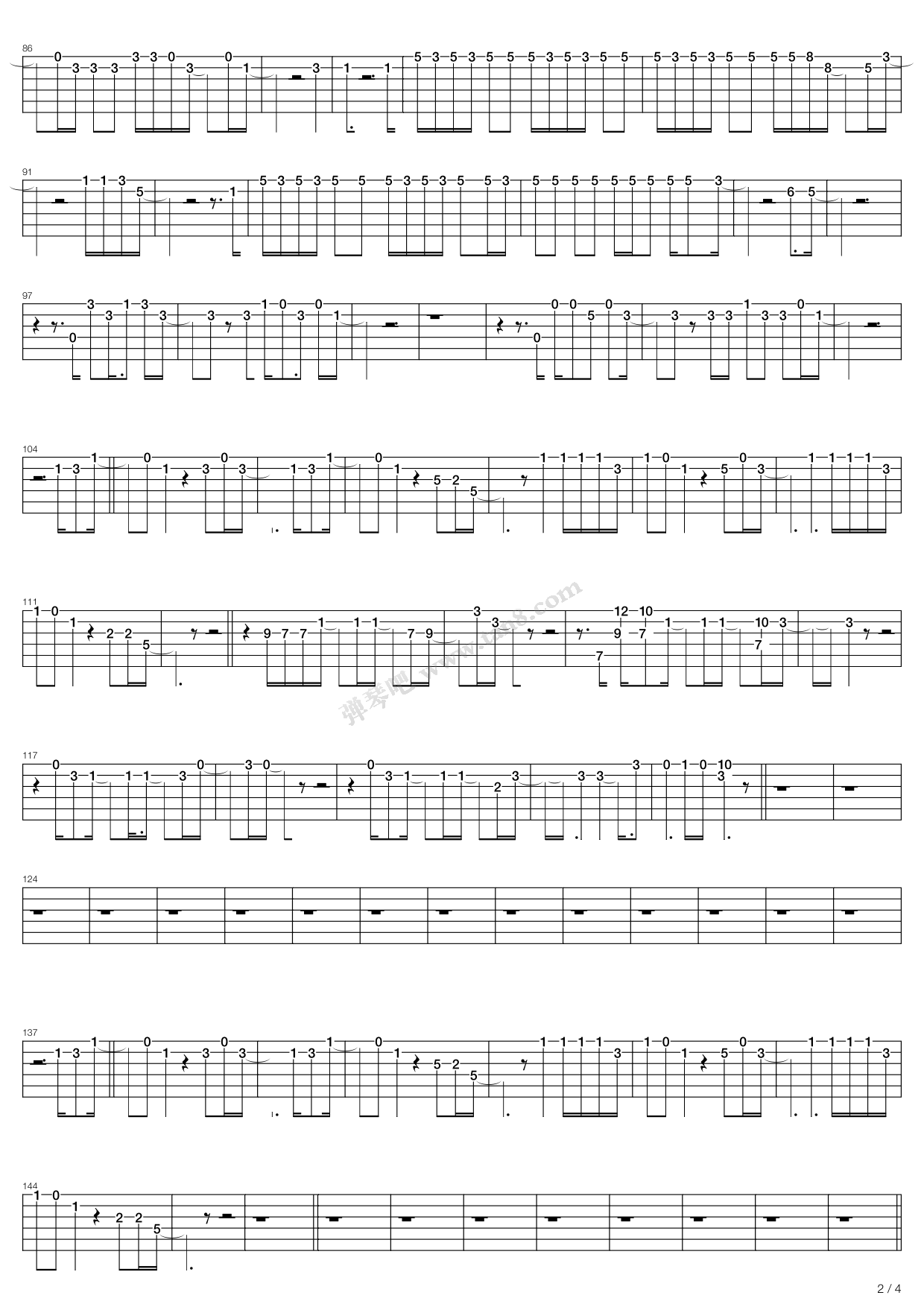 《November Rain》吉他谱-C大调音乐网