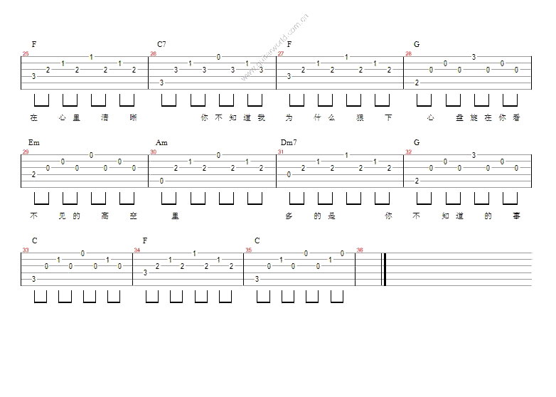 《你不知道的事吉他谱简单版_你不知道的事吉他六线谱》吉他谱-C大调音乐网