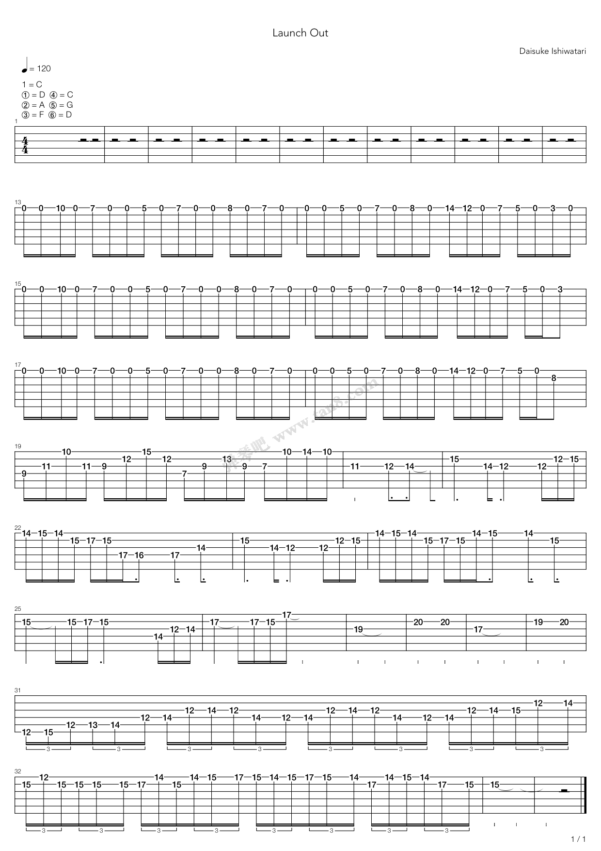 《Launch Out》吉他谱-C大调音乐网