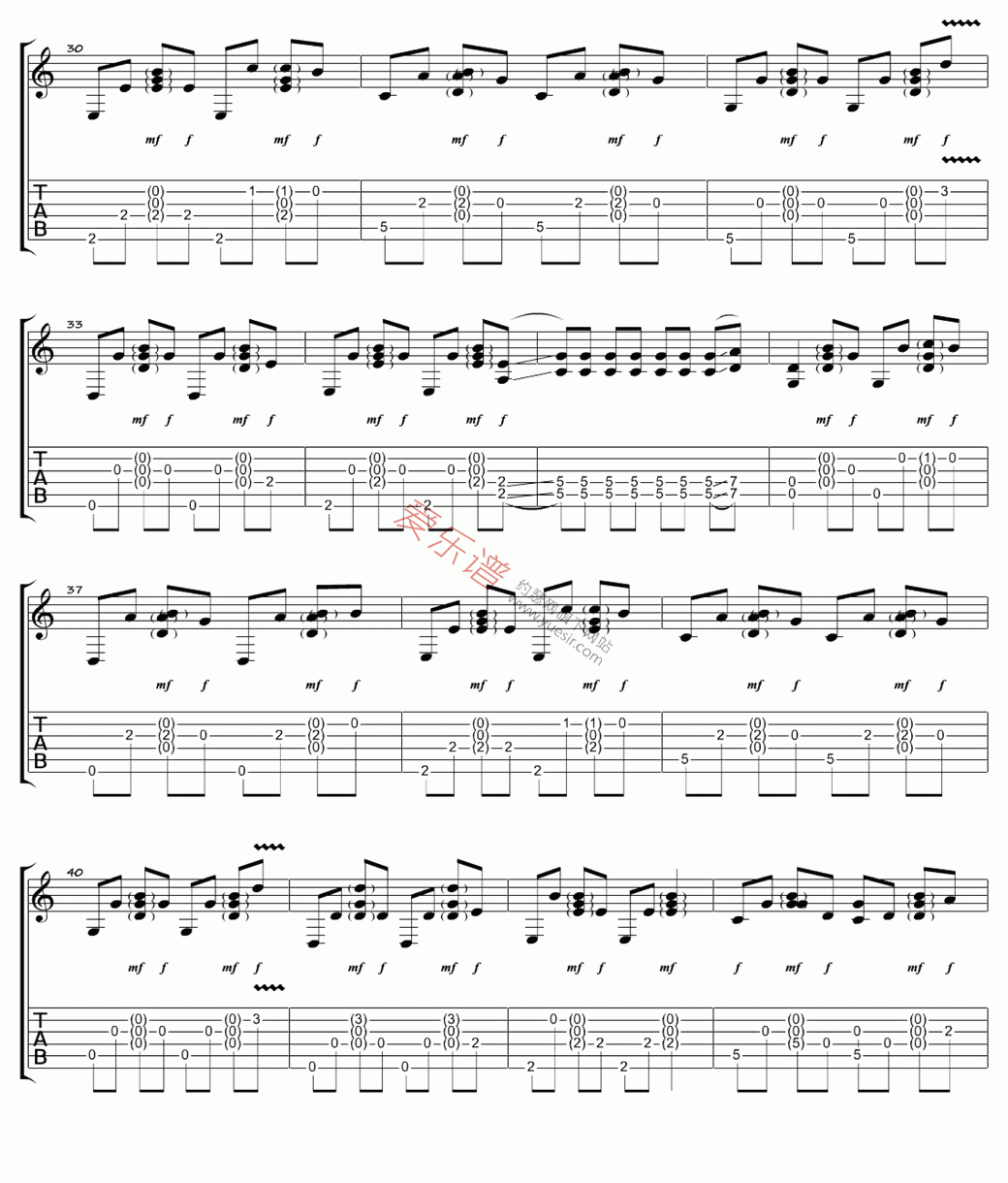 《郑成河《With or Without You》》吉他谱-C大调音乐网
