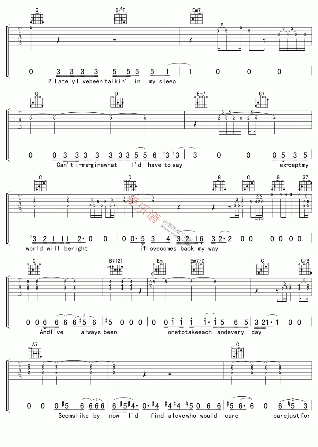 《Eric Patrick Clapton(埃里克·帕特里克·克莱普顿)《Running On Fai》吉他谱-C大调音乐网