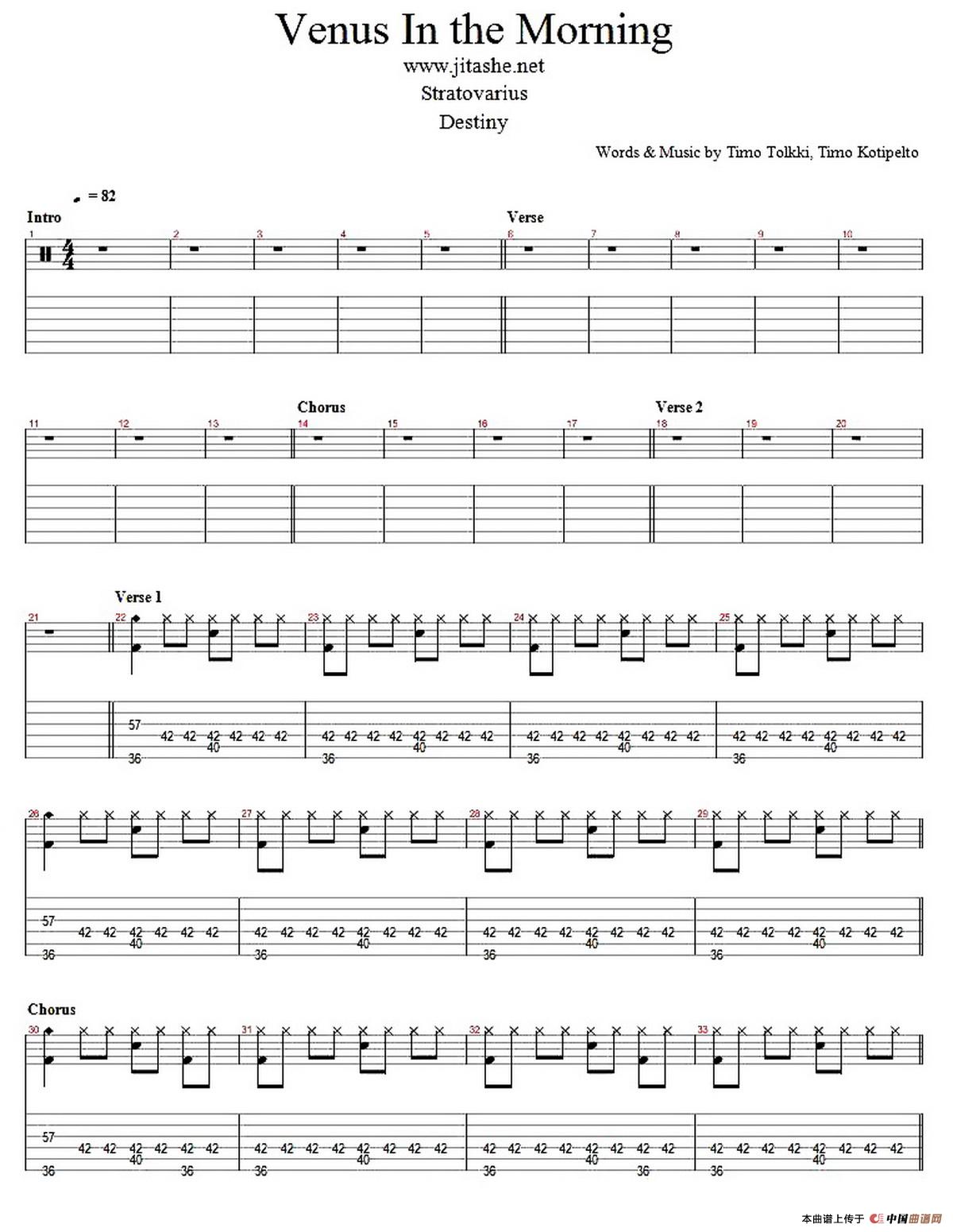 《Venus In The Morning（指弹谱）》吉他谱-C大调音乐网