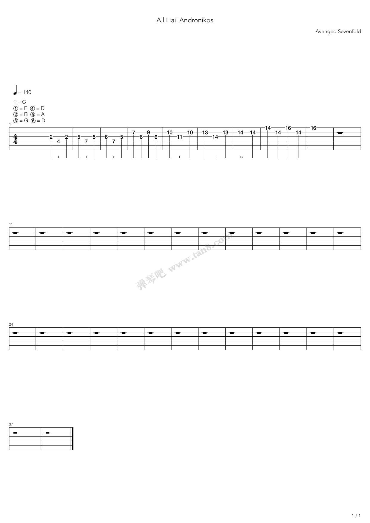 《All Hail Andronikos》吉他谱-C大调音乐网