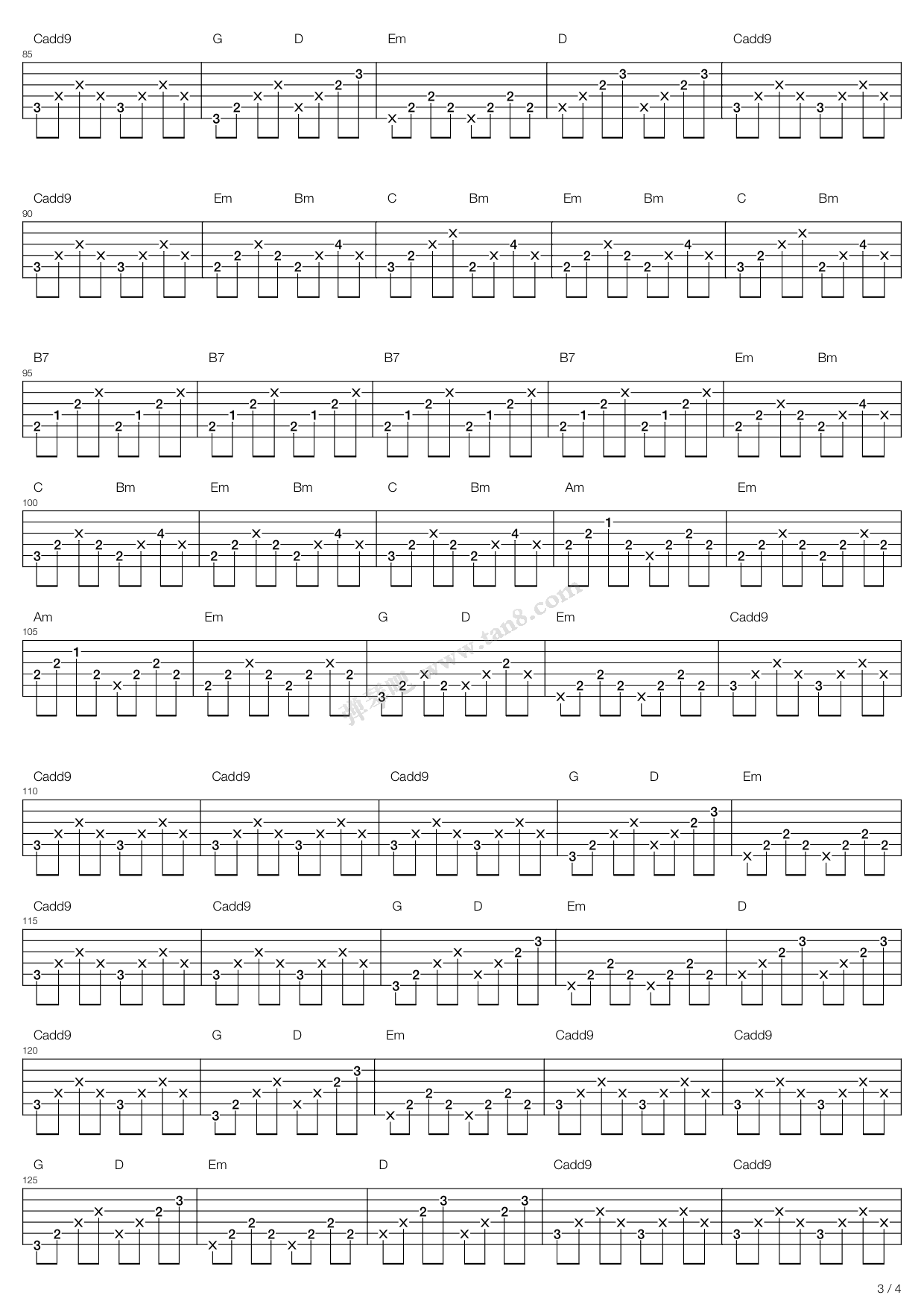 《Concertina》吉他谱-C大调音乐网