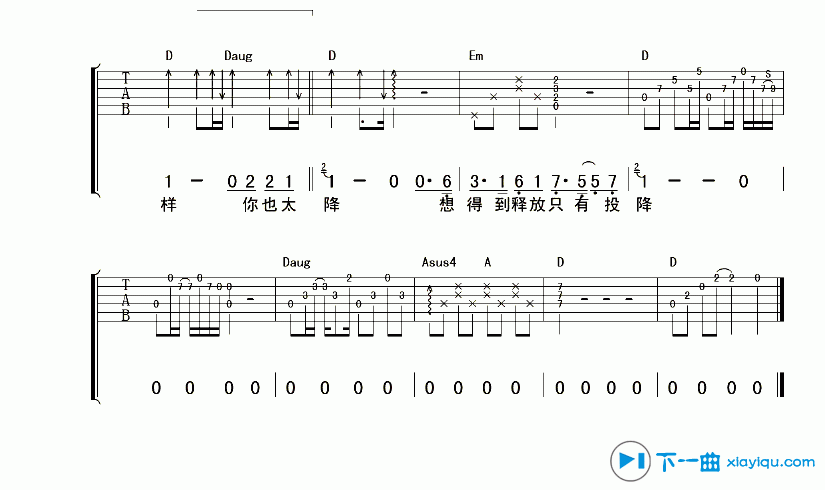 《你太猖狂吉他谱E调_田馥甄你太猖狂吉他六线谱》吉他谱-C大调音乐网