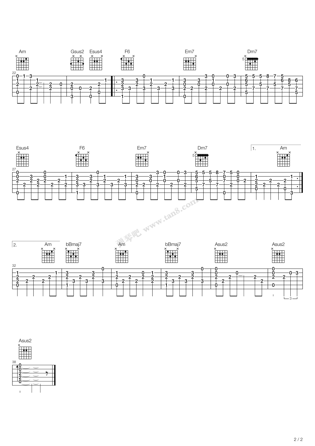 《龙猫 - 风のとおり道(风之甬道)》吉他谱-C大调音乐网