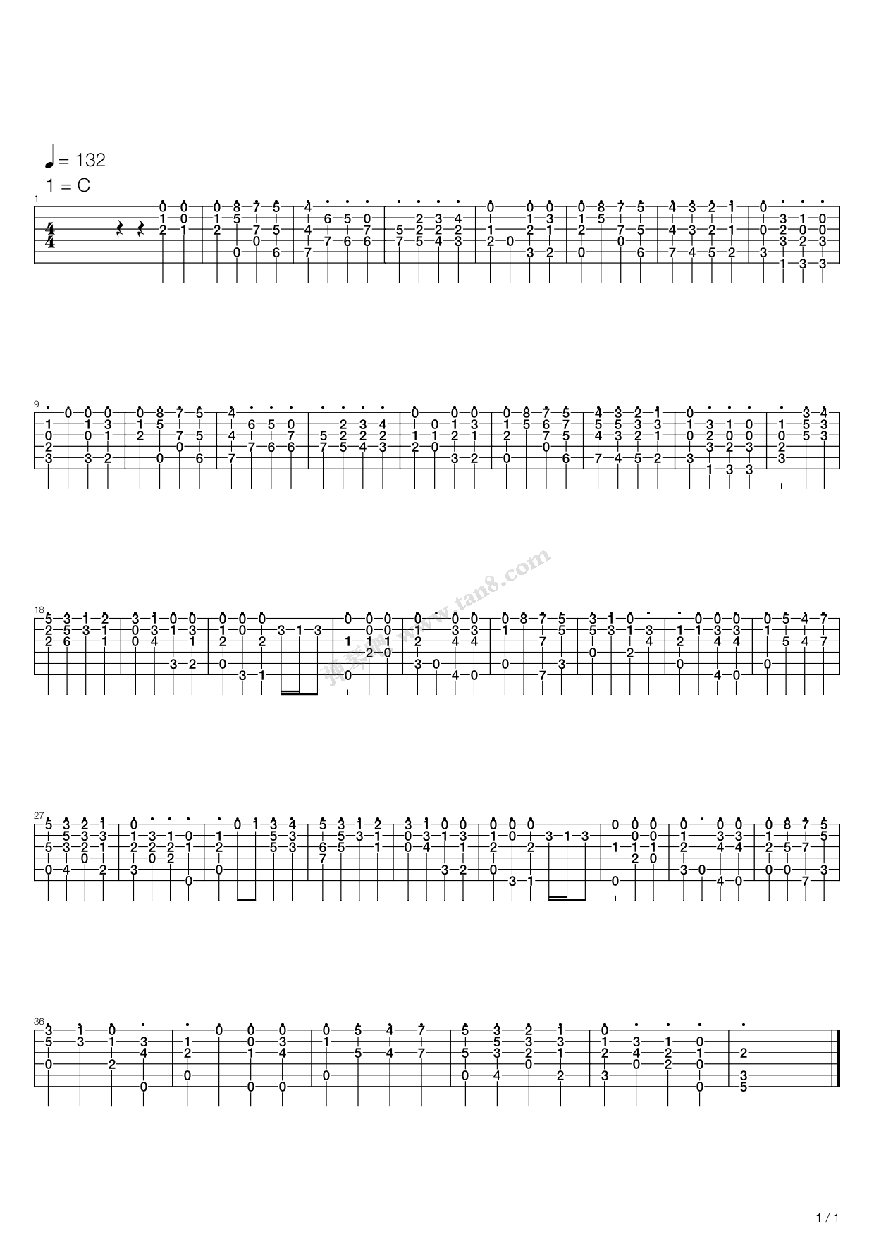 《Study No 9 Opus 31》吉他谱-C大调音乐网