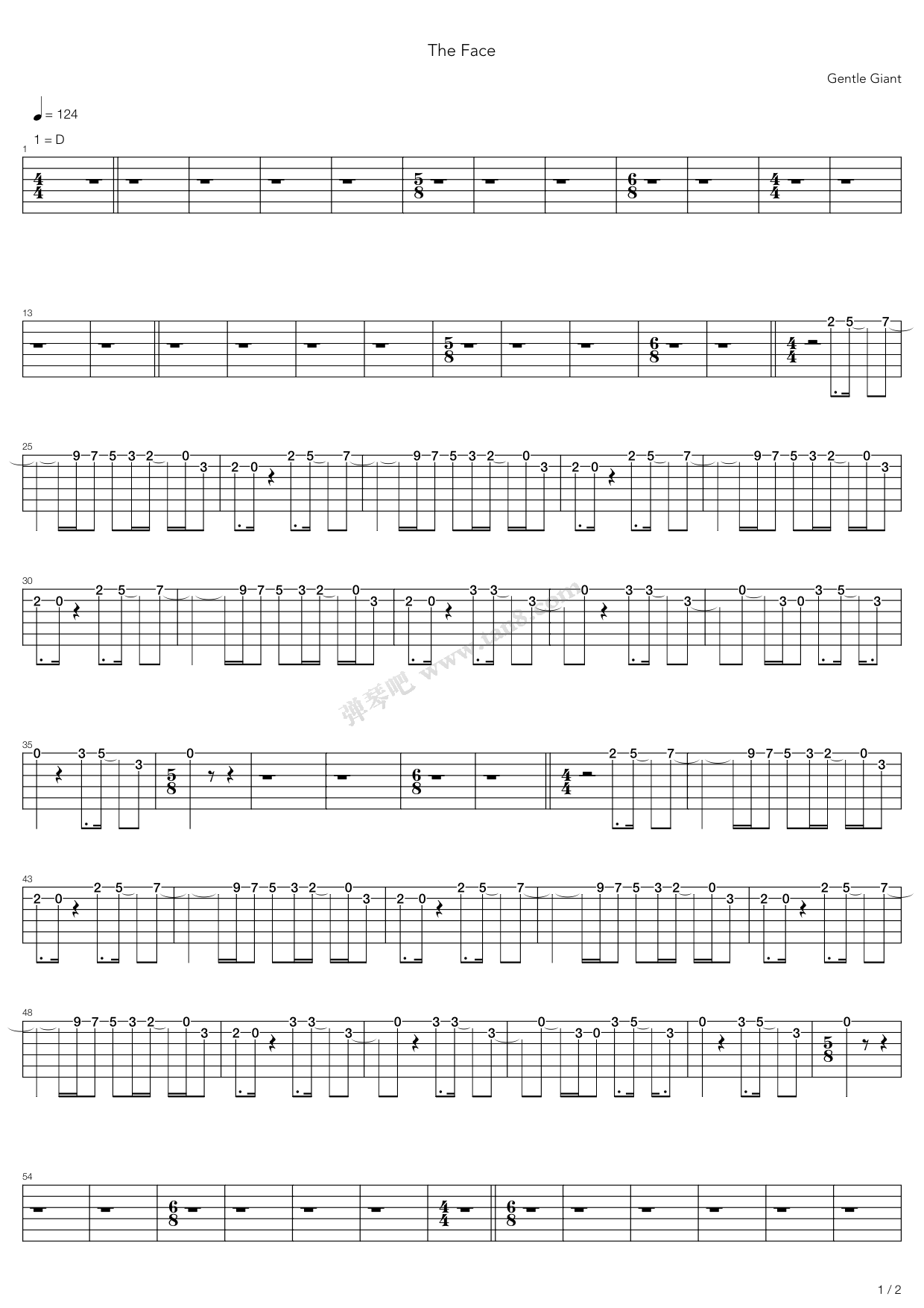 《The Face》吉他谱-C大调音乐网