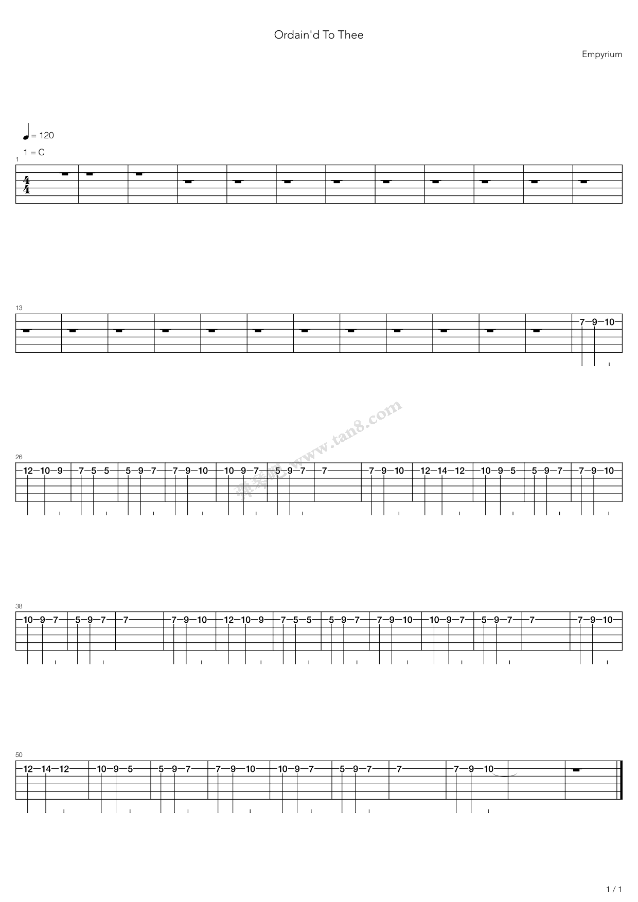 《Ordaind To Thee》吉他谱-C大调音乐网