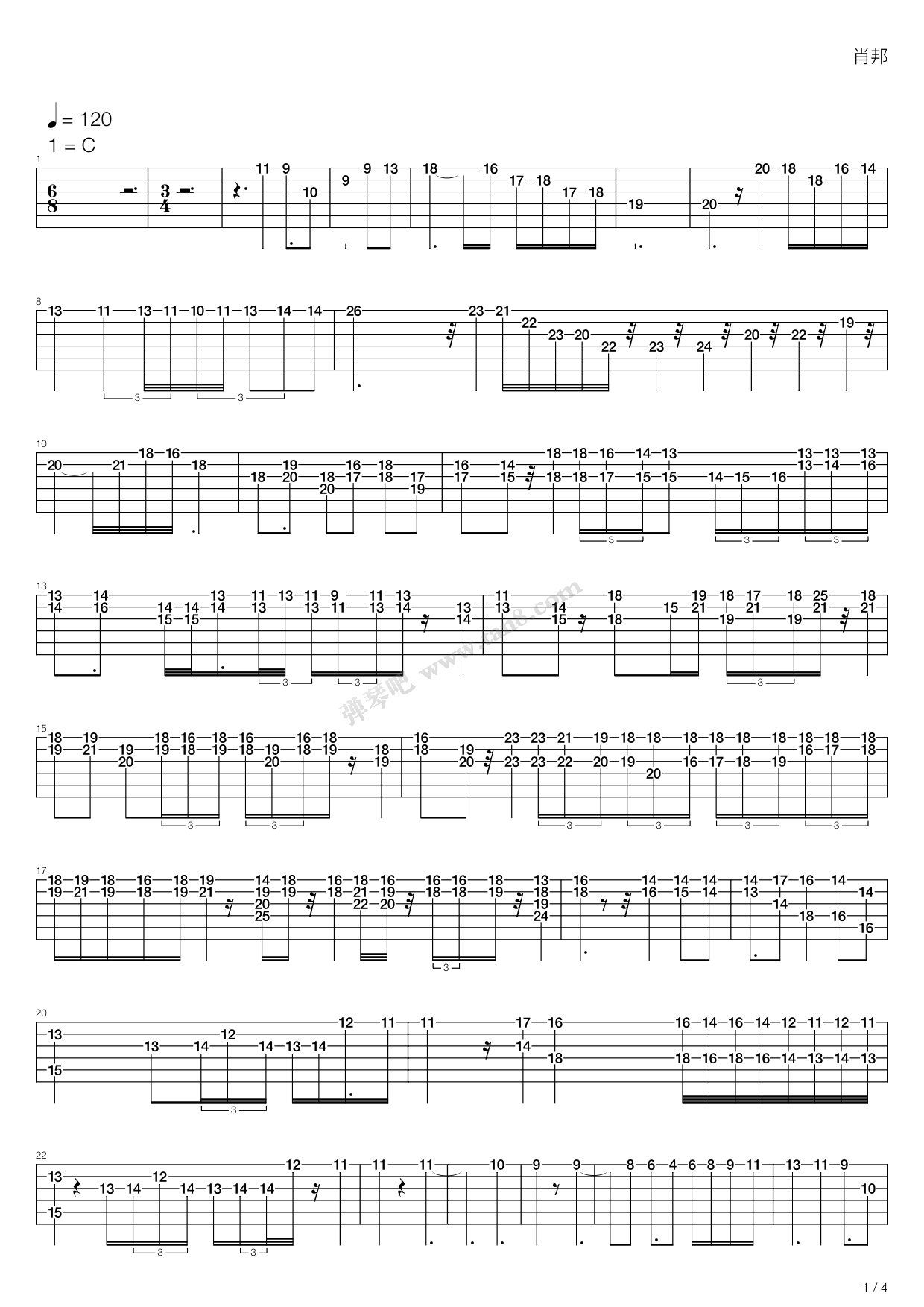 《第5夜曲》吉他谱-C大调音乐网