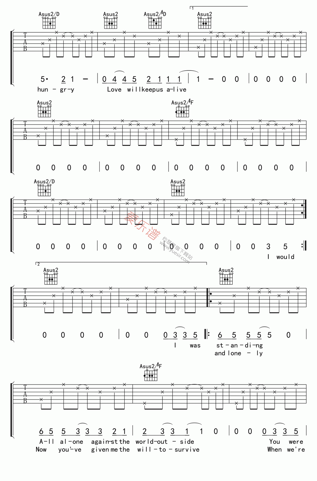 《The Eagles(老鹰乐队)《Love will keep us alive(爱让我们活下去)》》吉他谱-C大调音乐网