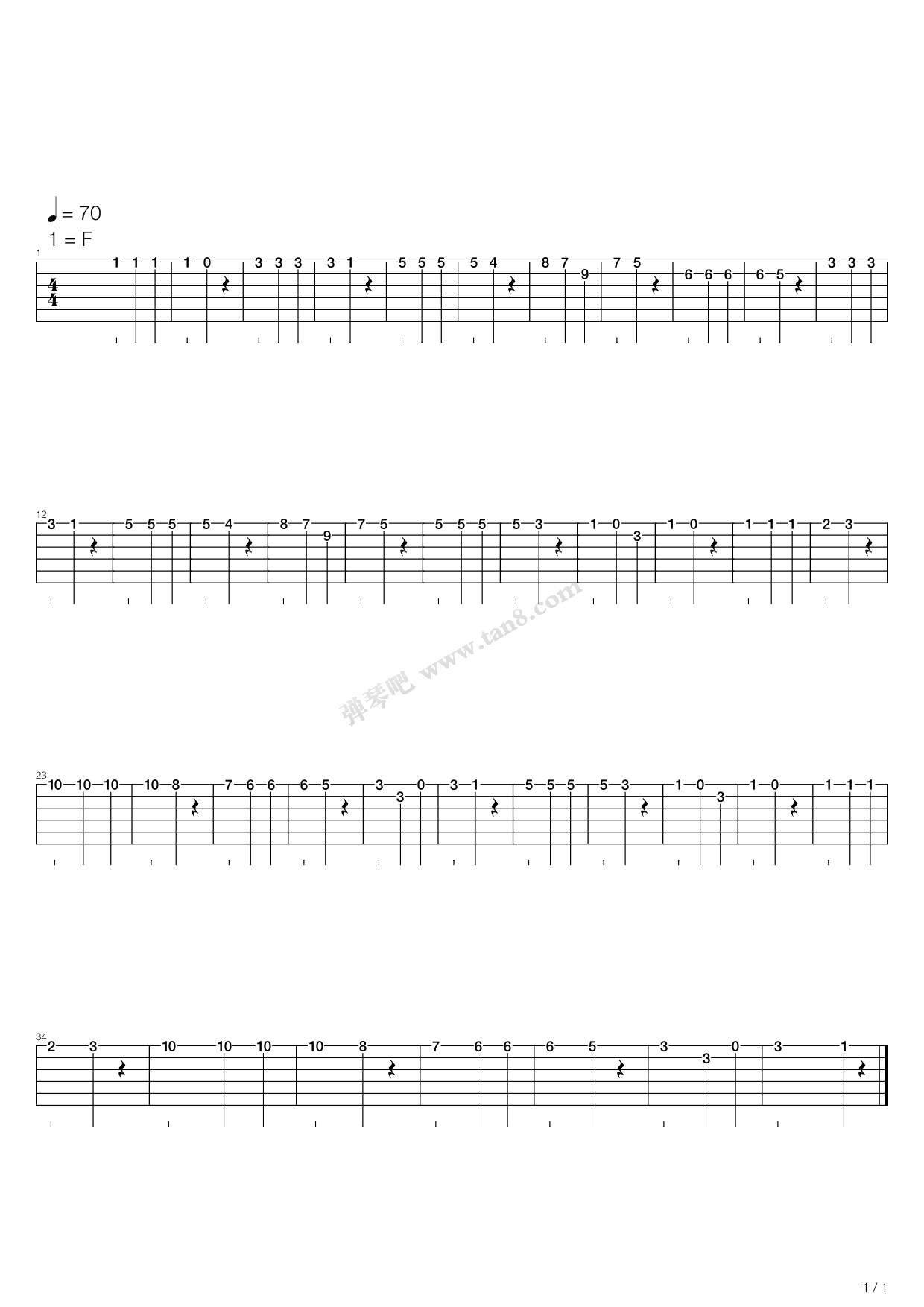 《卡尔卡西练习曲 - 16》吉他谱-C大调音乐网