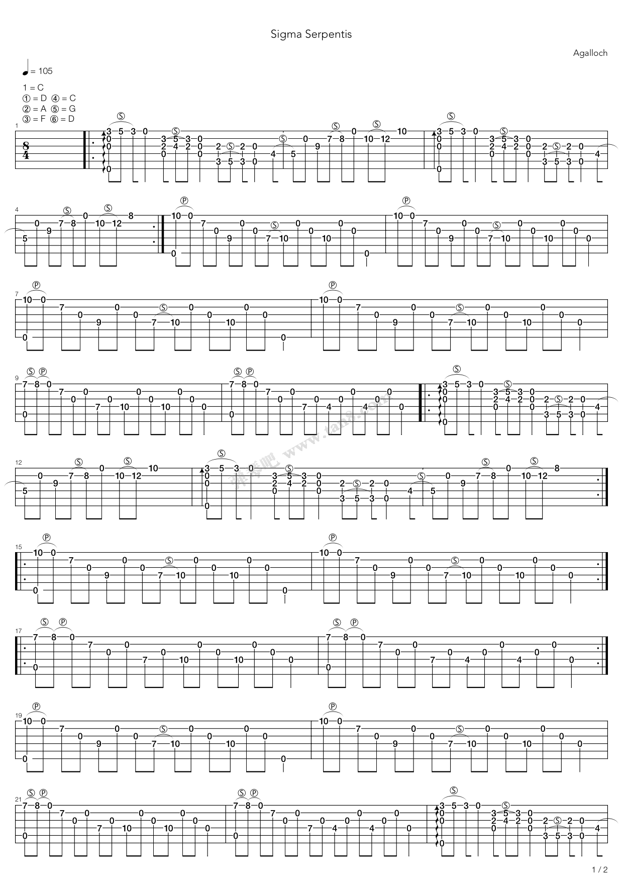 《Sigma Serpentis》吉他谱-C大调音乐网