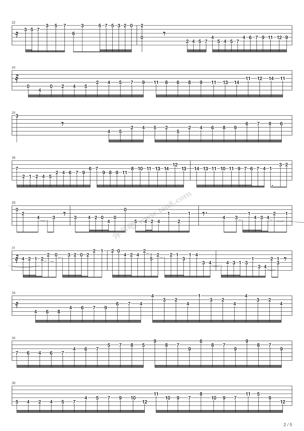 《Prelude In B Minor Bwv 544》吉他谱-C大调音乐网