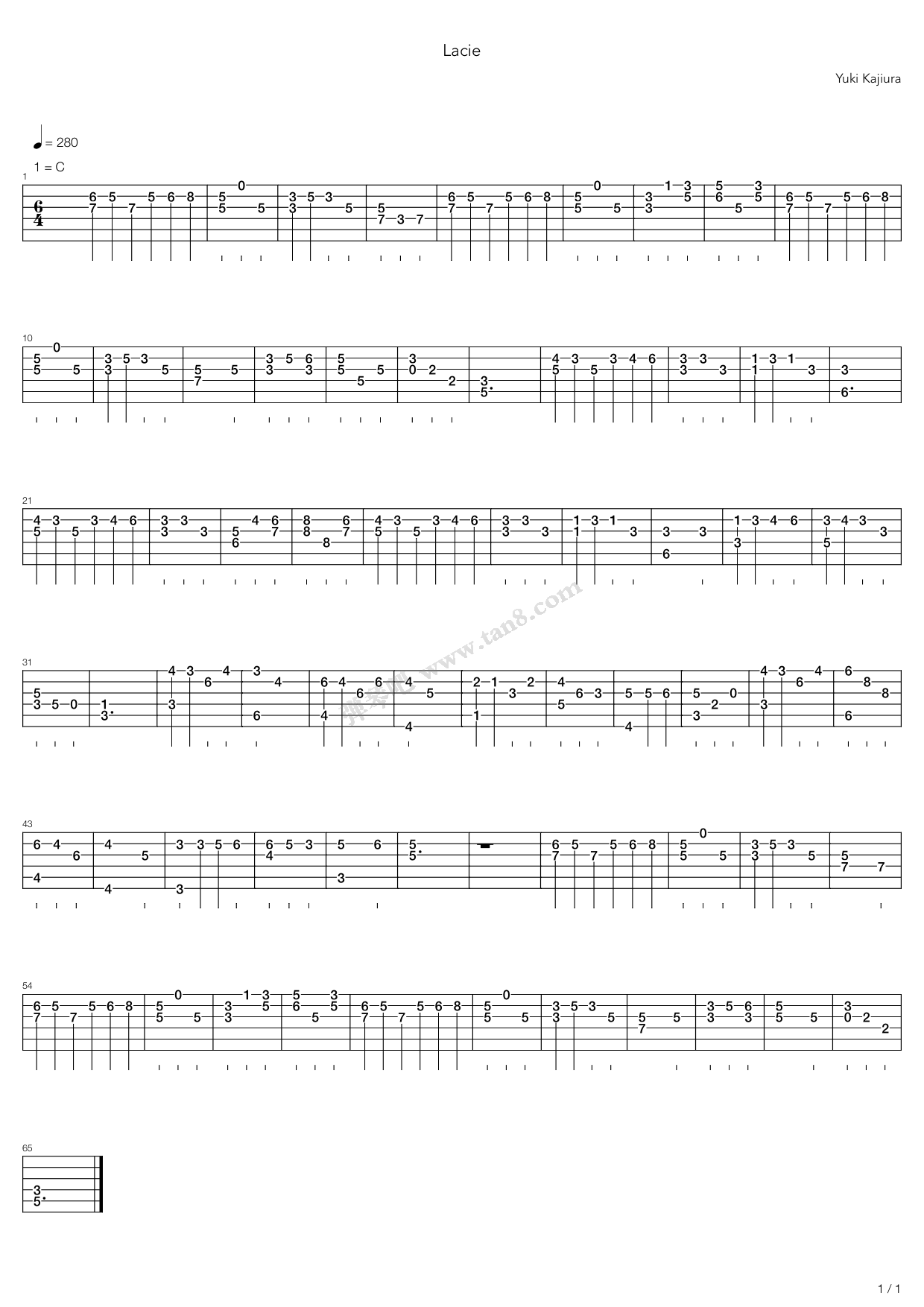《Lacie》吉他谱-C大调音乐网