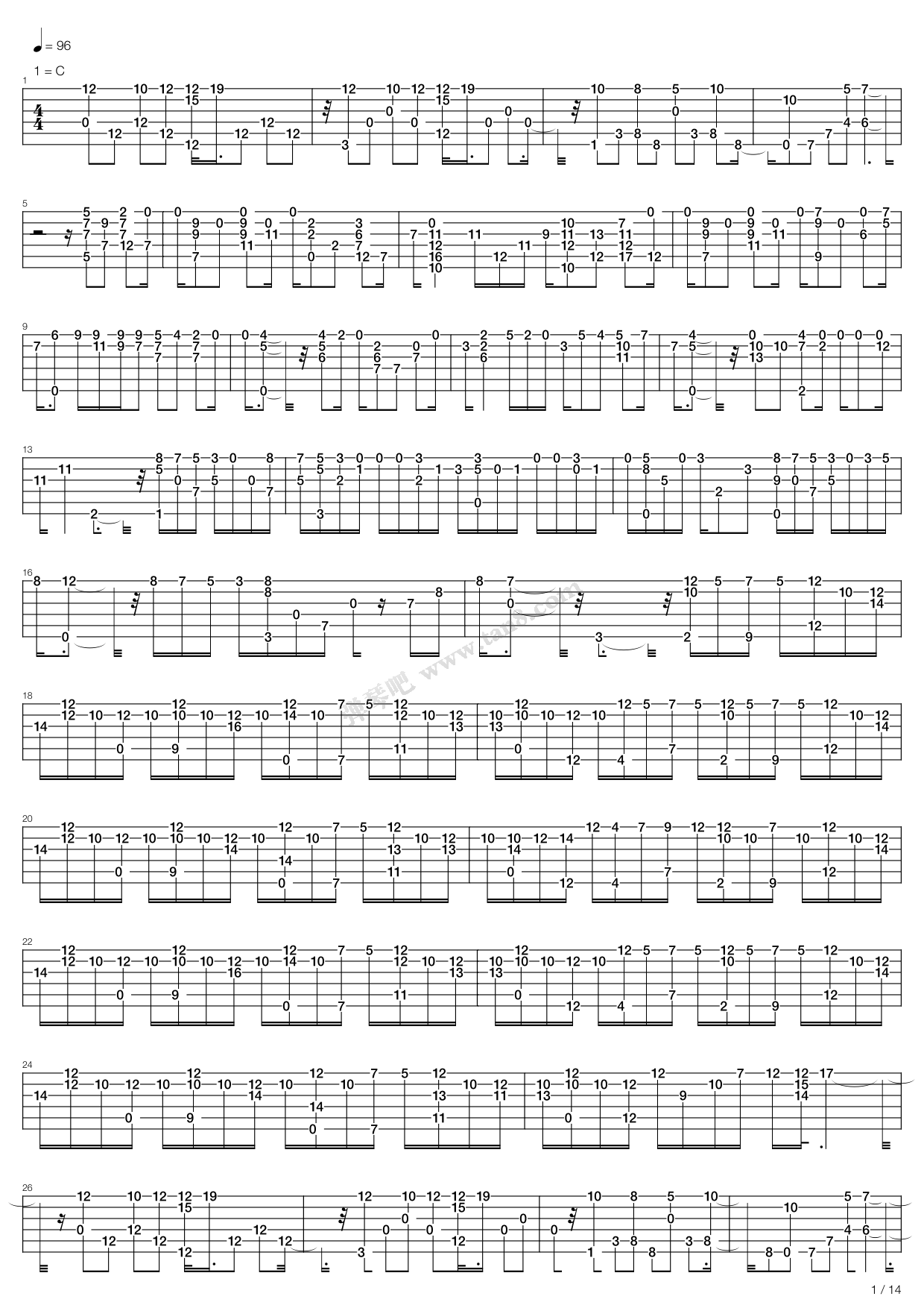 《Dearest》吉他谱-C大调音乐网