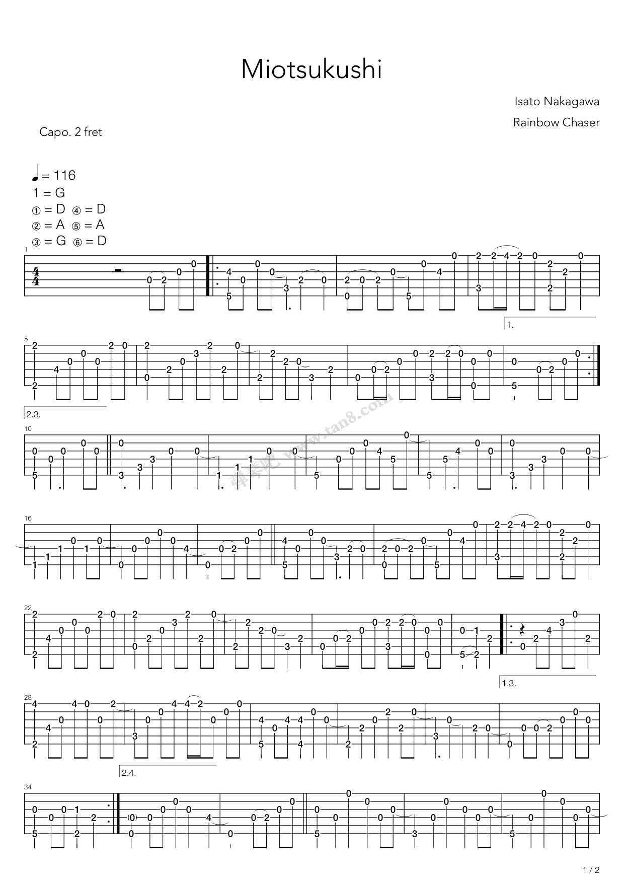 《Miotsukushi》吉他谱-C大调音乐网