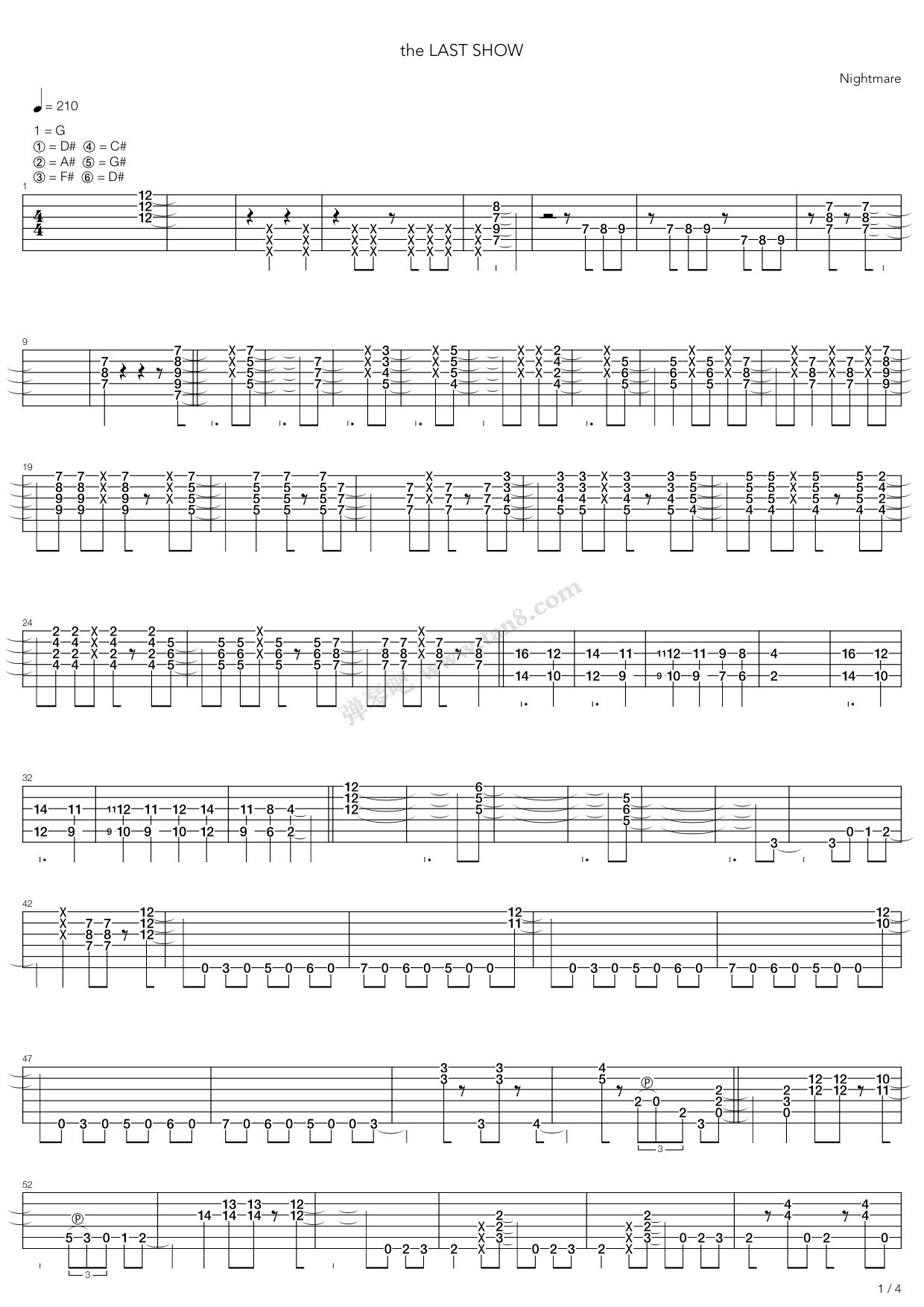《The Last Show》吉他谱-C大调音乐网