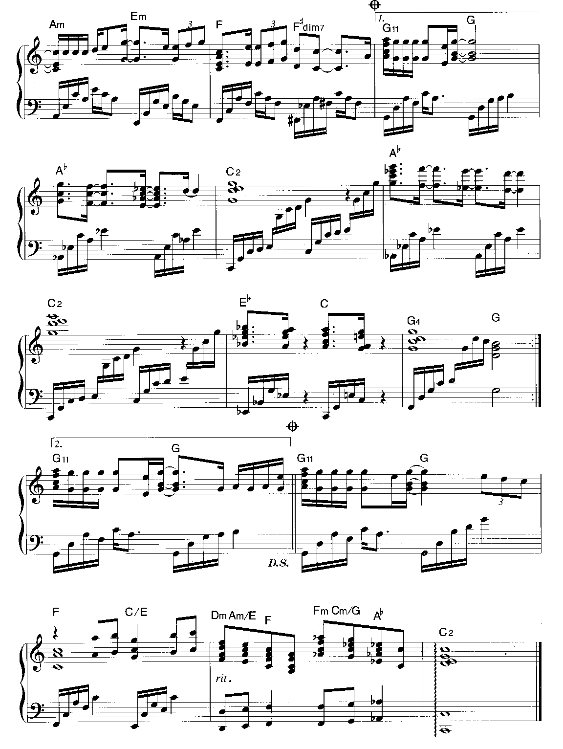 《爱就一个字-张信哲(钢琴谱+和弦)》吉他谱-C大调音乐网