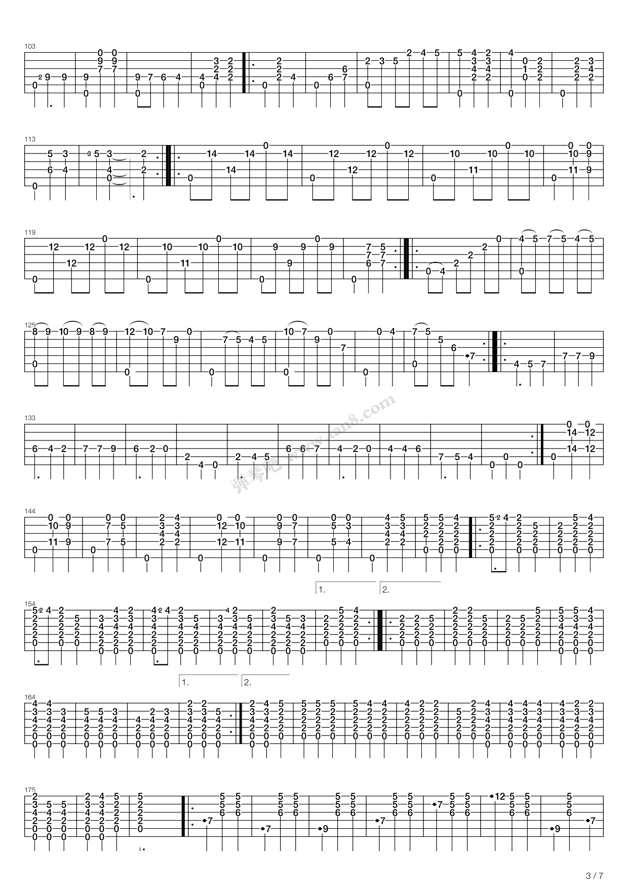 《大霍塔舞曲（古典吉他经典名曲）》吉他谱-C大调音乐网