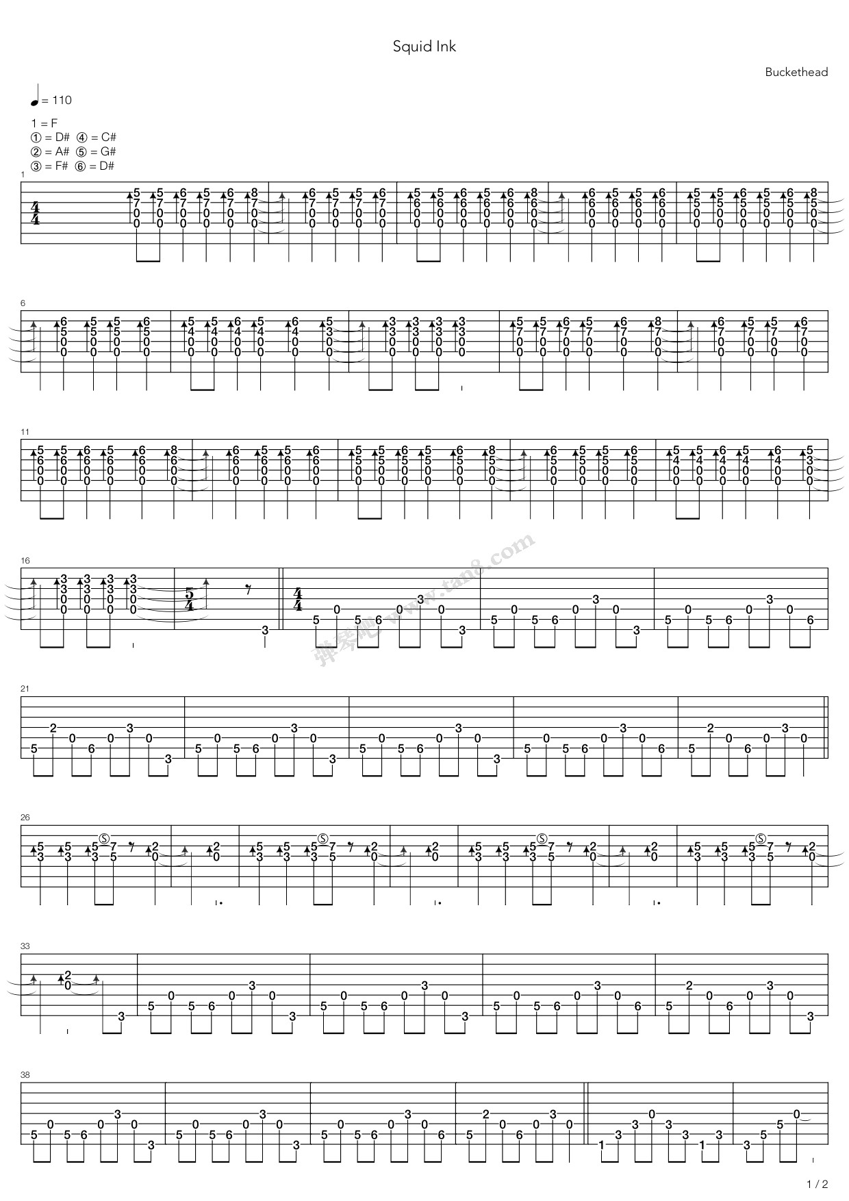 《Squid Ink》吉他谱-C大调音乐网
