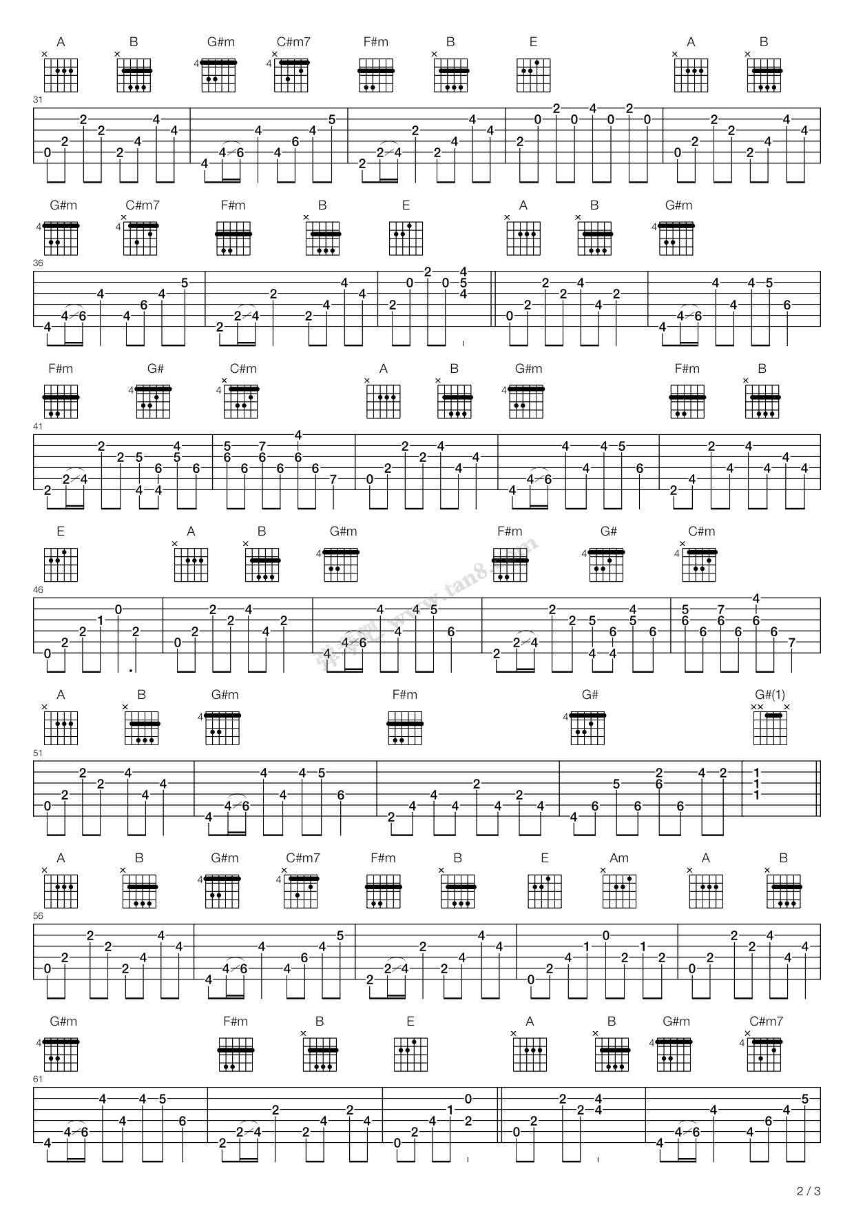 《最后一页》吉他谱-C大调音乐网