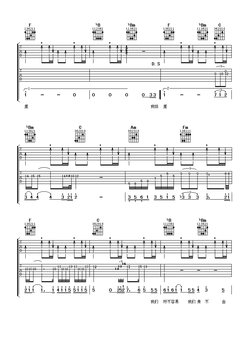 林忆莲 至少还有你吉他谱-C大调音乐网