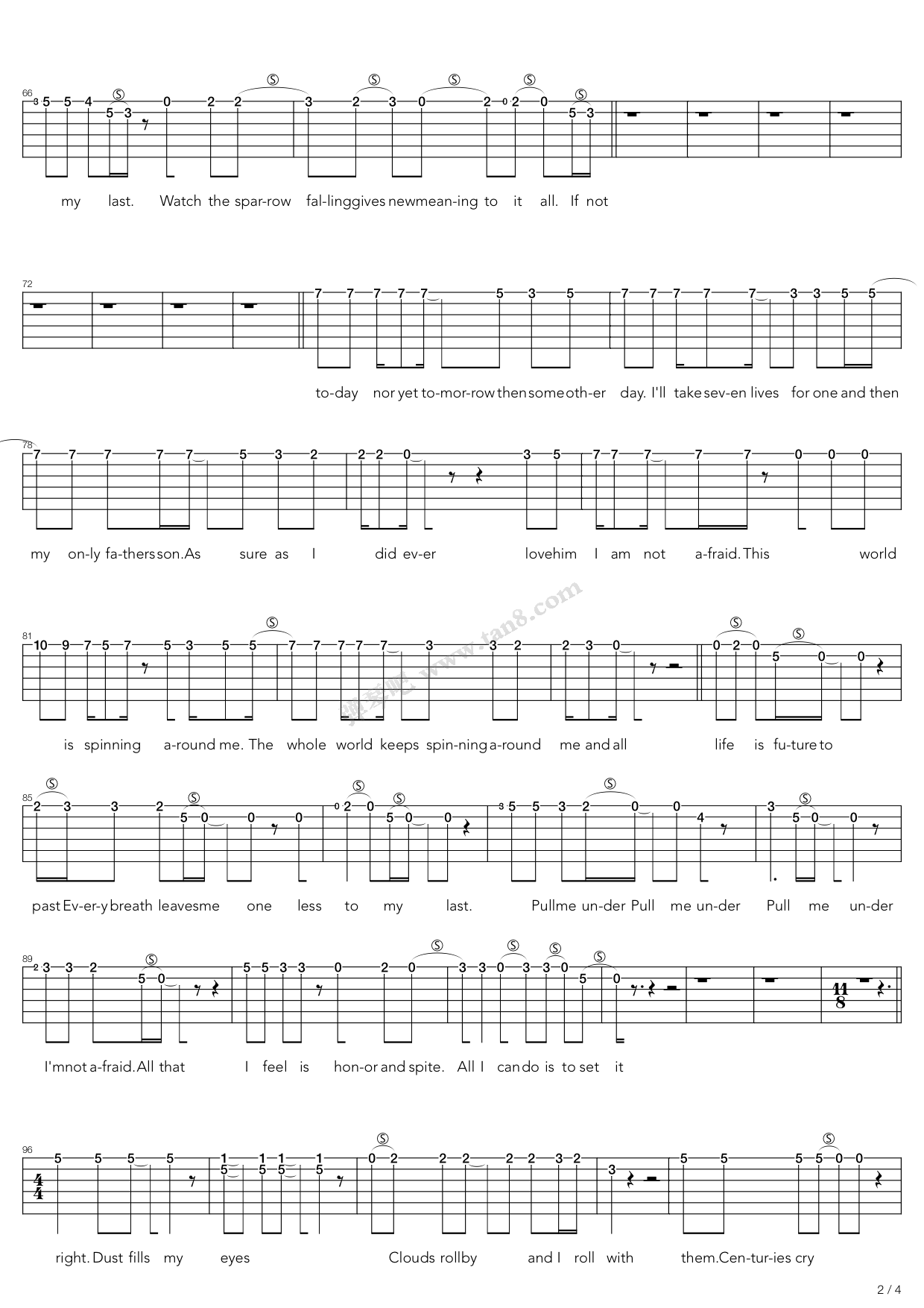 《Pull Me Under - Dream Theater》吉他谱-C大调音乐网