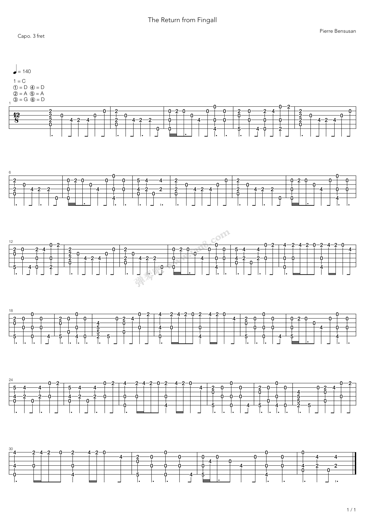 《The Return From Fingall》吉他谱-C大调音乐网