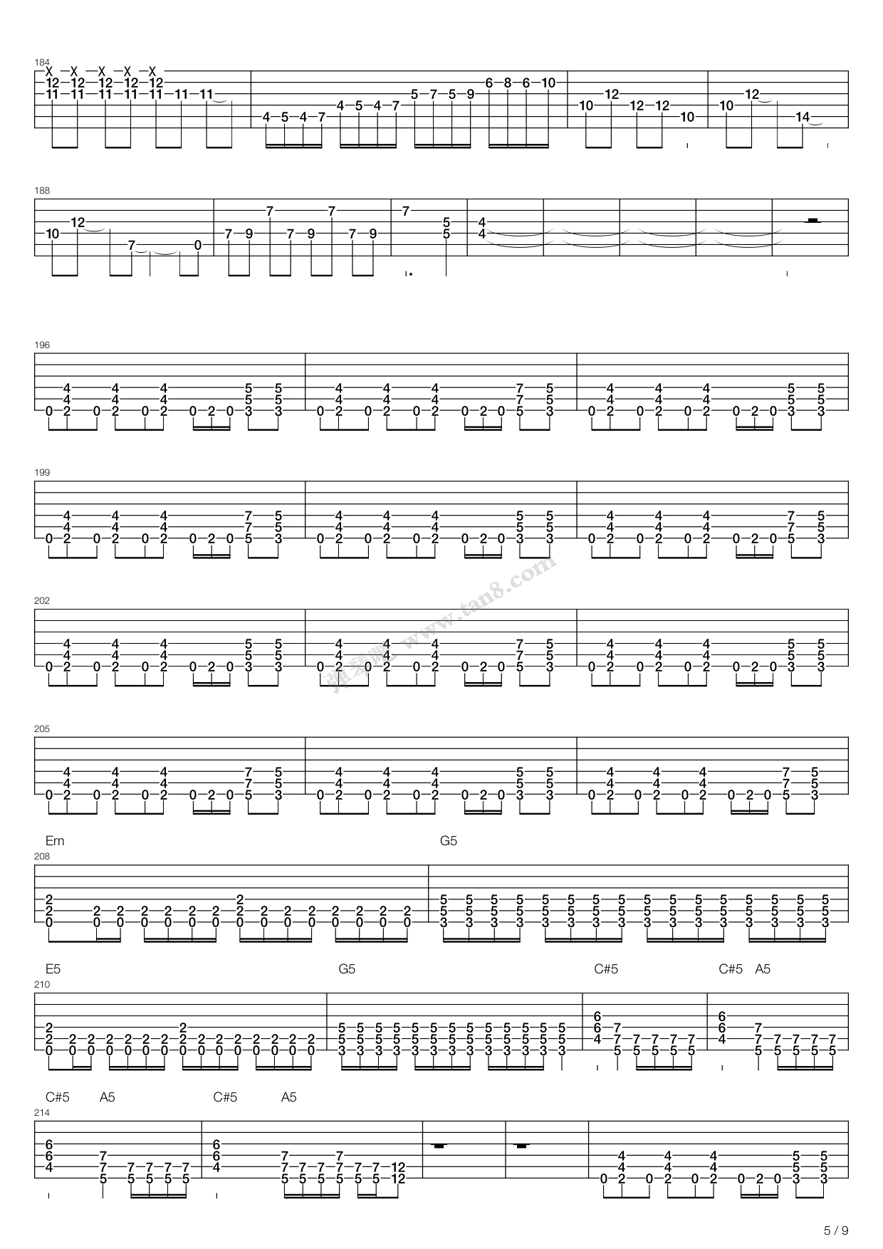 《beyond开场曲（我是愤怒＋罪＋困兽斗）》吉他谱-C大调音乐网