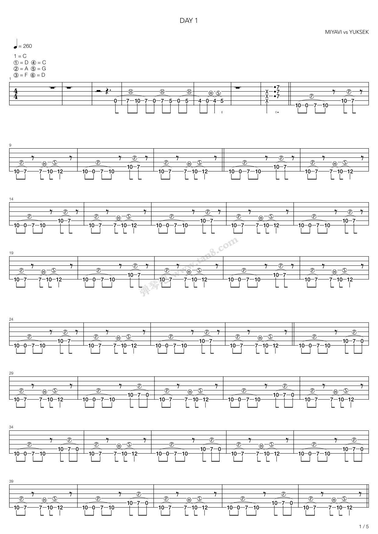 《Day 1》吉他谱-C大调音乐网