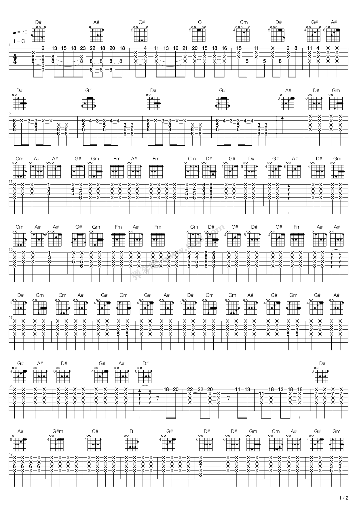 《分手快乐》吉他谱-C大调音乐网