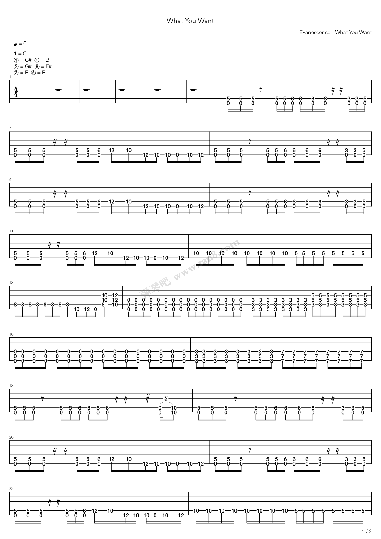 《What You Want》吉他谱-C大调音乐网