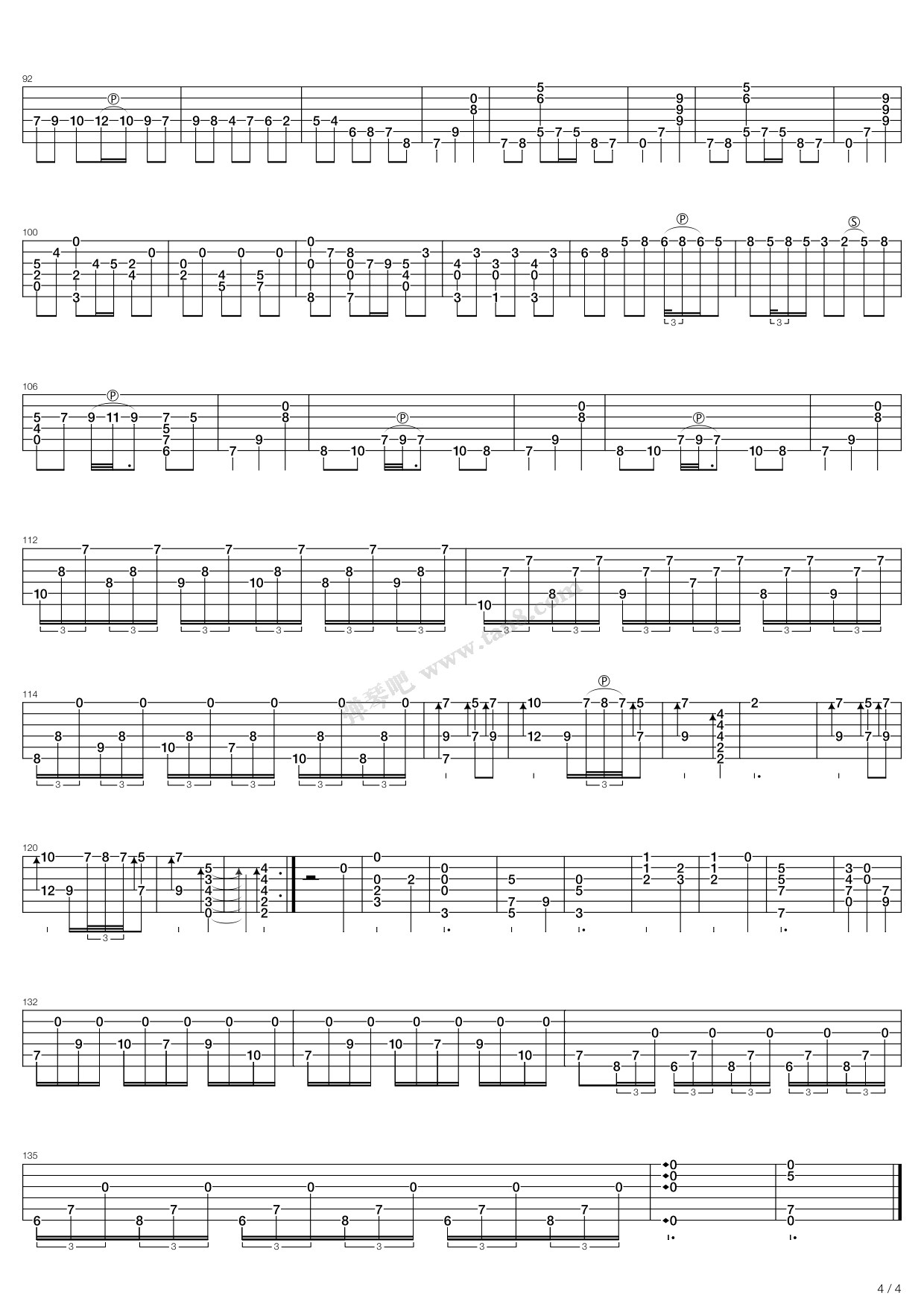 《阿斯图里亚斯的传说（西班牙之歌，op.232）》吉他谱-C大调音乐网