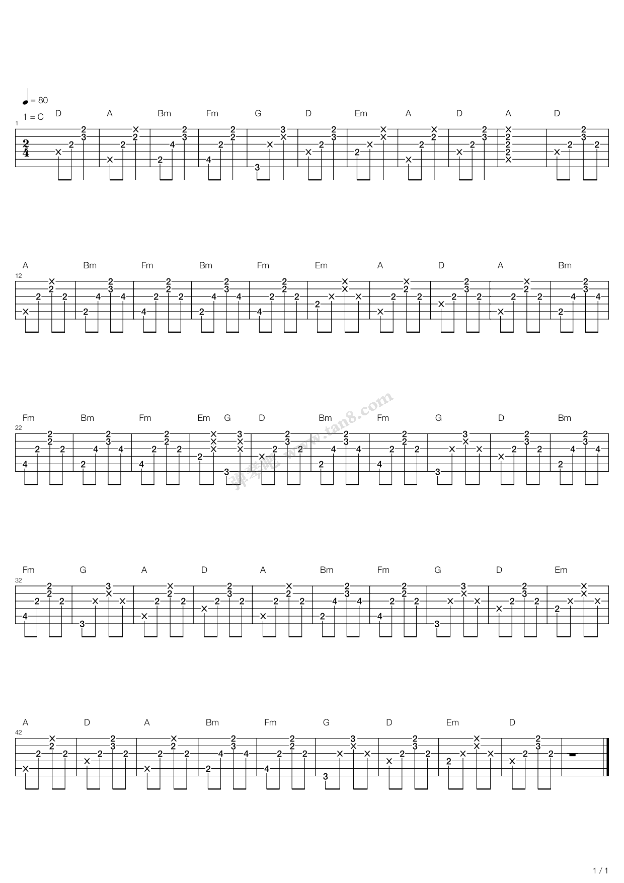 《为什么相爱的人不能够在一起》吉他谱-C大调音乐网