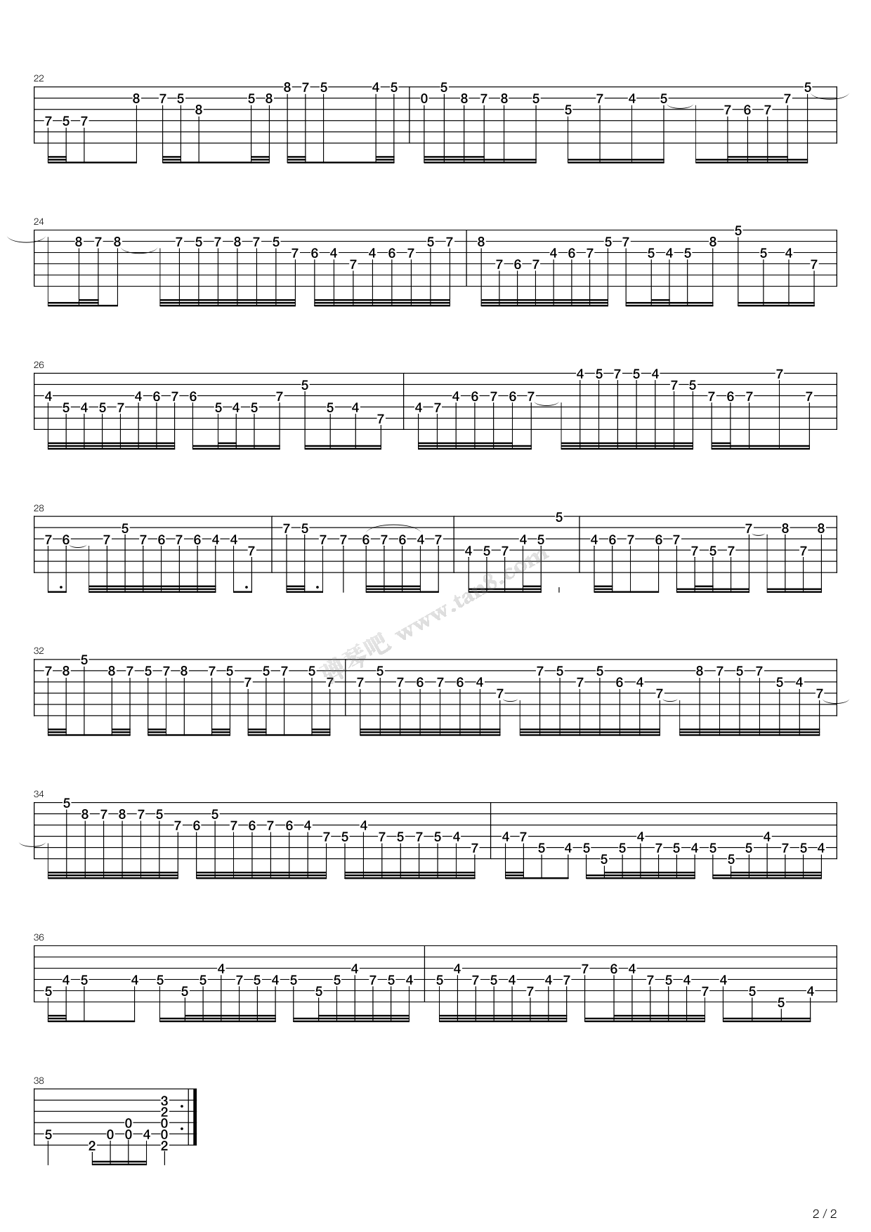 《Partita No 4 In D Bwv 828 Sarabande》吉他谱-C大调音乐网