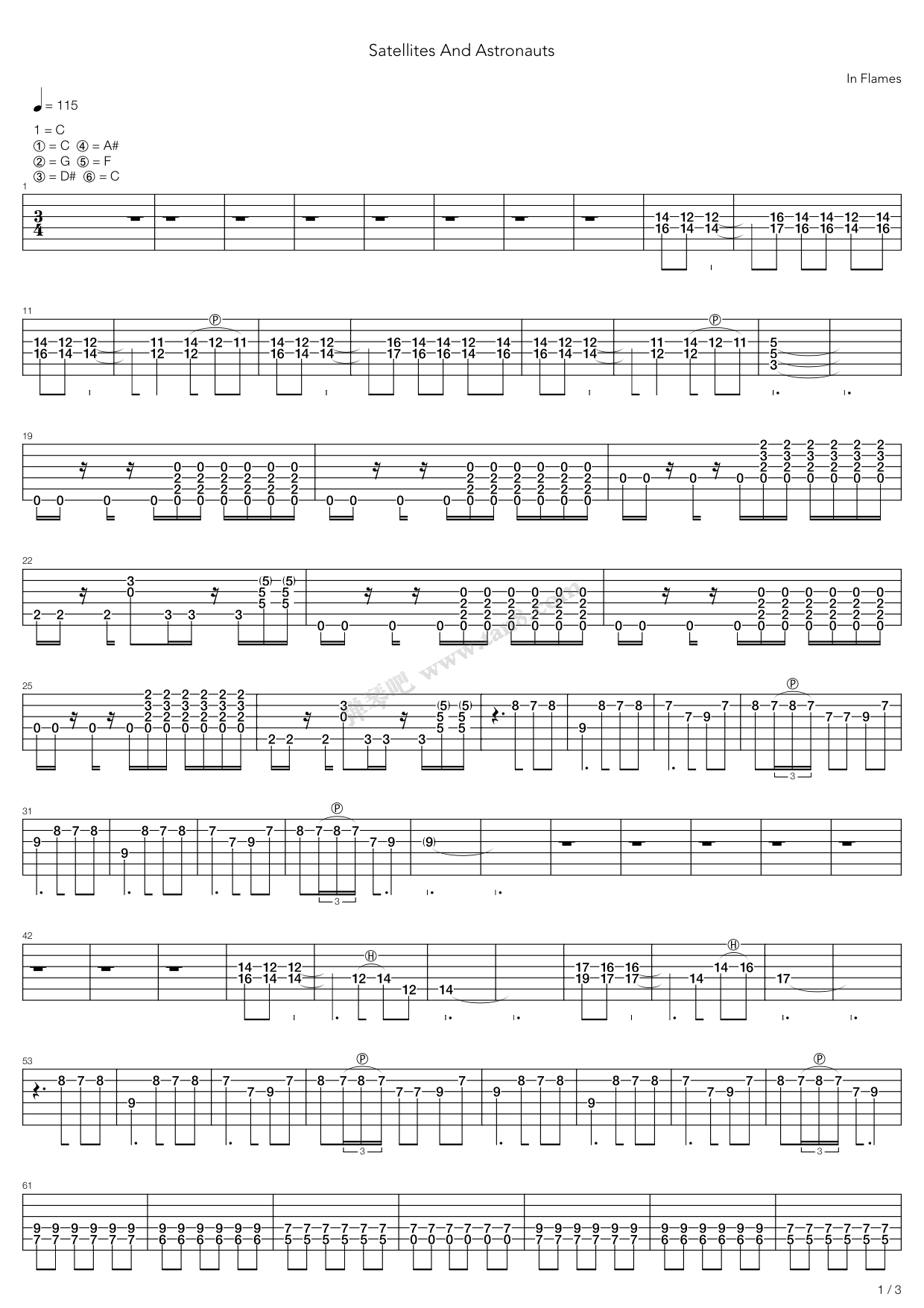 《Satellites And Astronauts》吉他谱-C大调音乐网