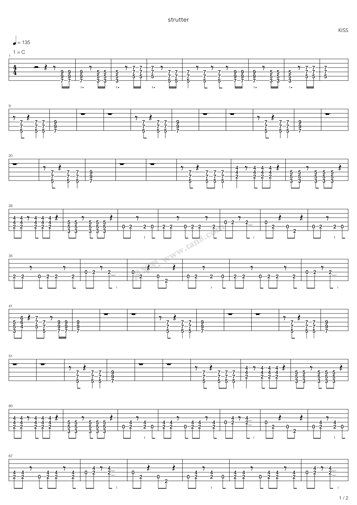 《Strutter》吉他谱-C大调音乐网