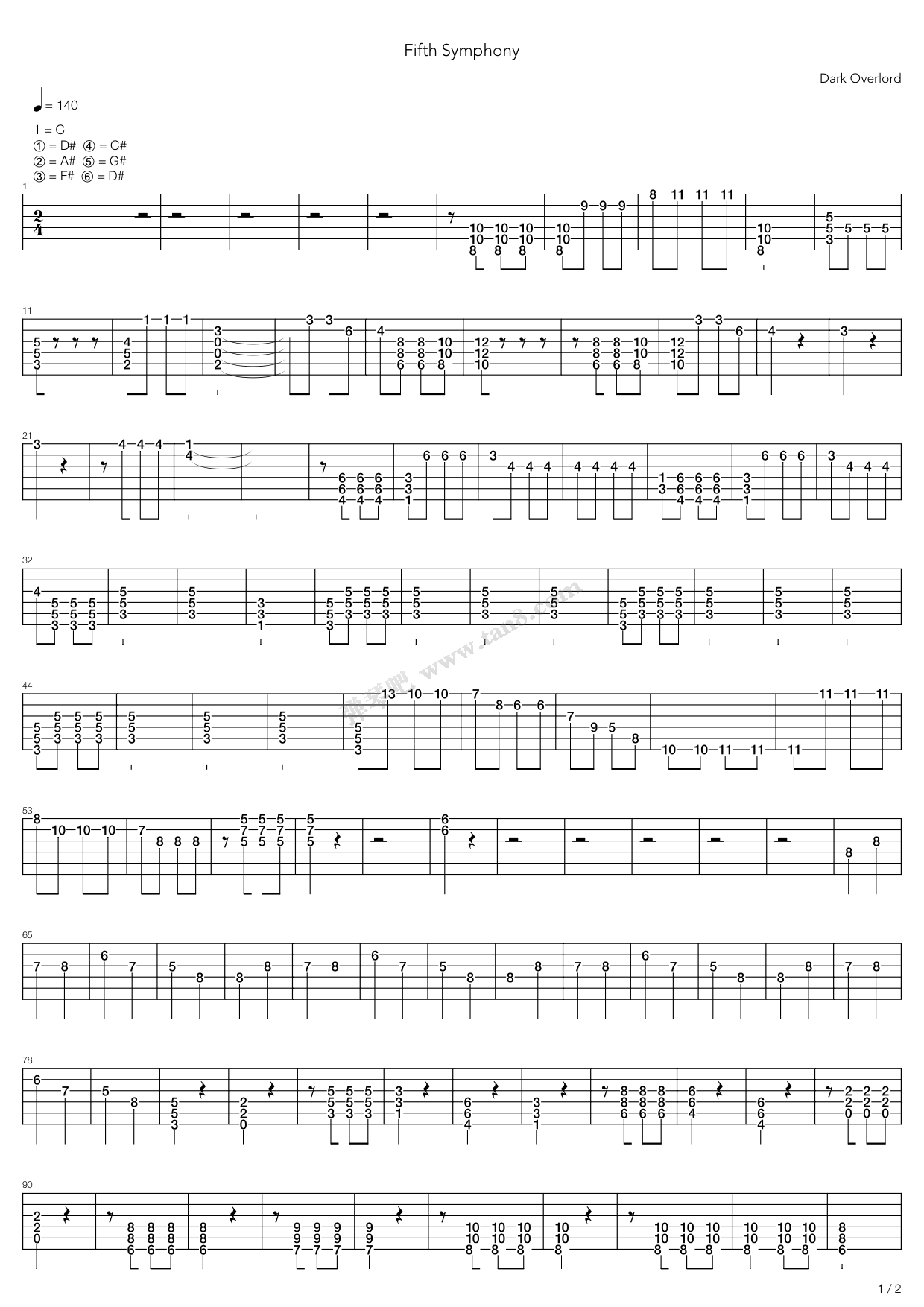 《5Th Symphony (2)》吉他谱-C大调音乐网