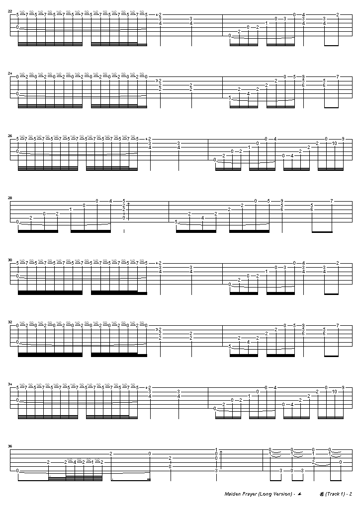 《Maiden s prayer(少女的祈祷)》吉他谱-C大调音乐网