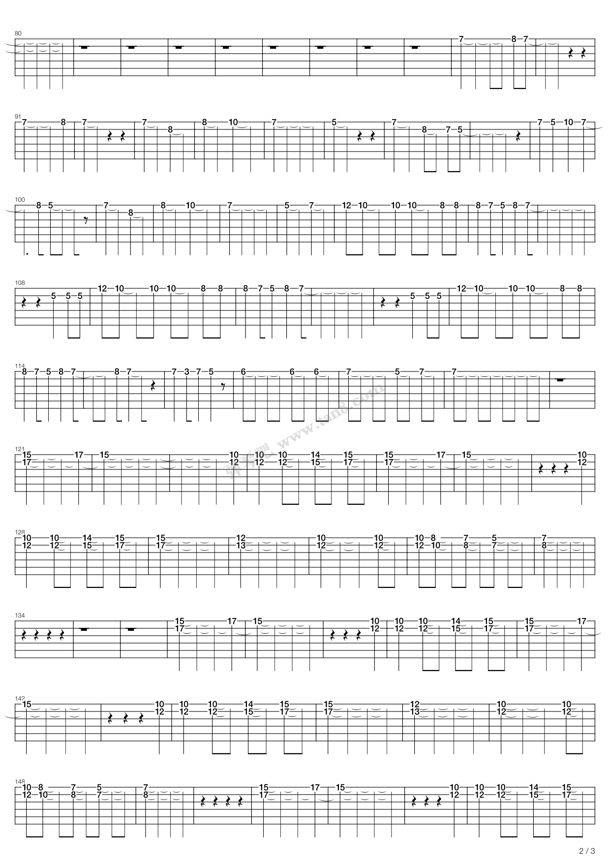 《Jane Doe》吉他谱-C大调音乐网