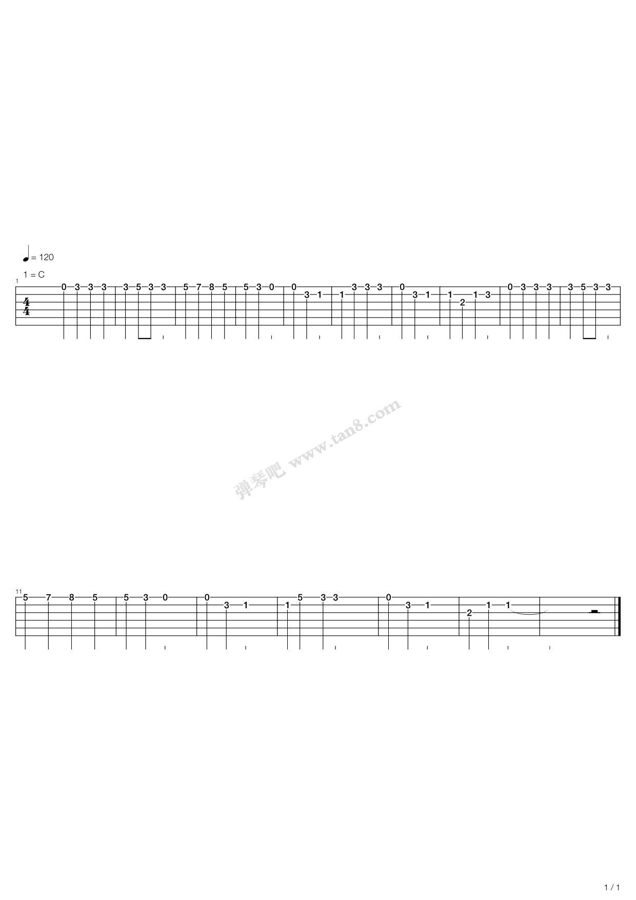 《朋友》吉他谱-C大调音乐网