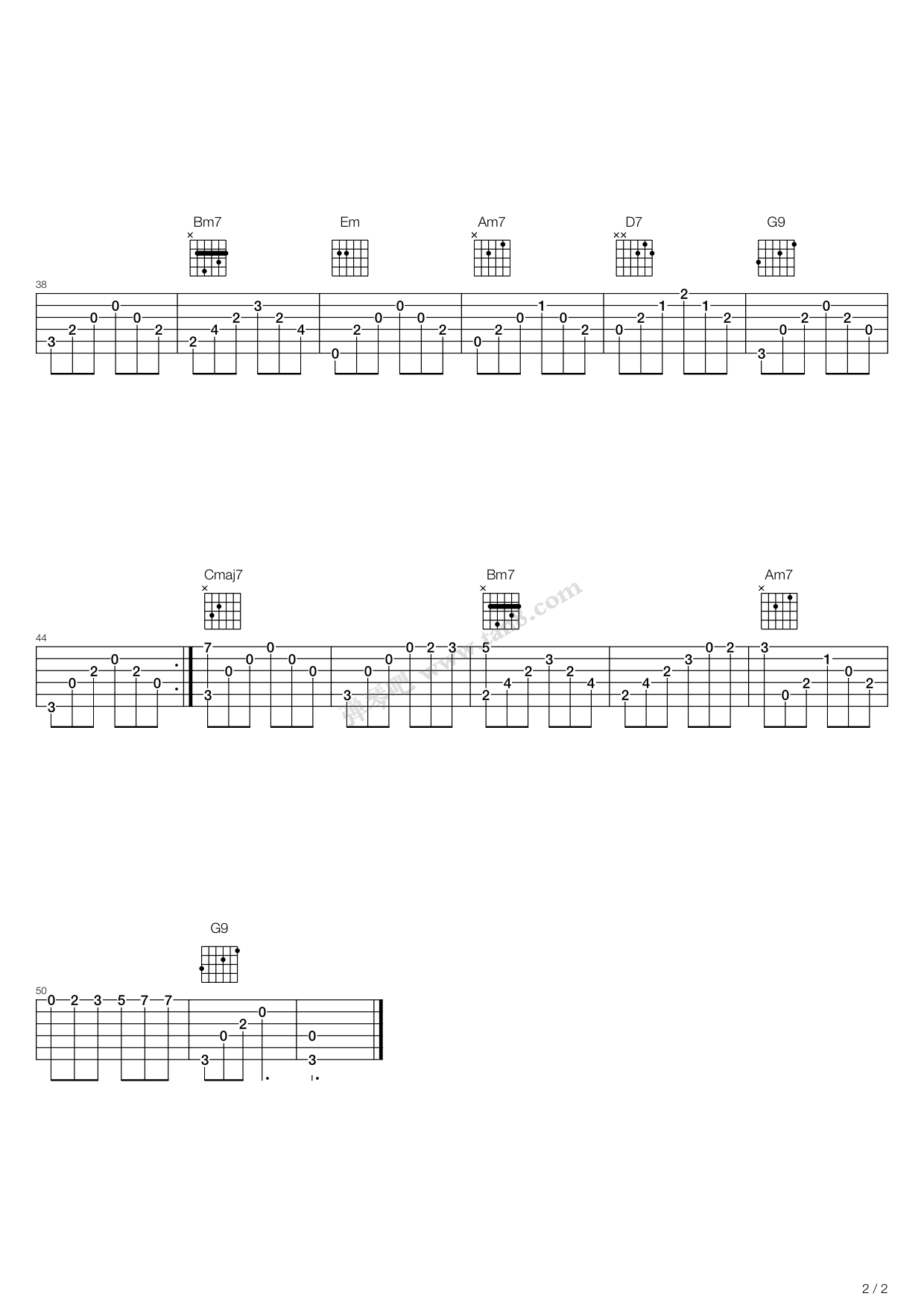 《新不了情》吉他谱-C大调音乐网